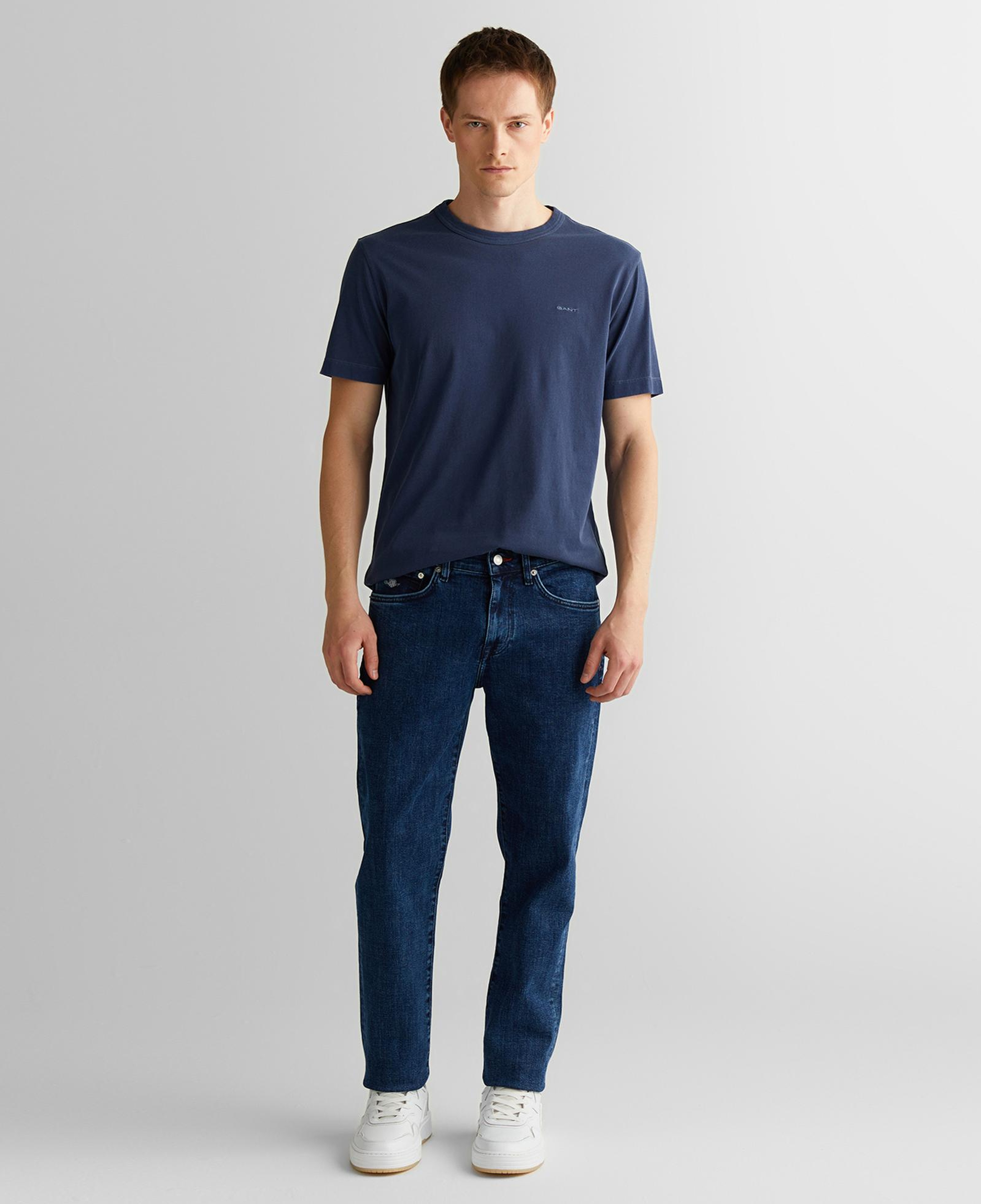 GANT Erkek Lacivert Regular Fit Bisiklet Yaka T-Shirt