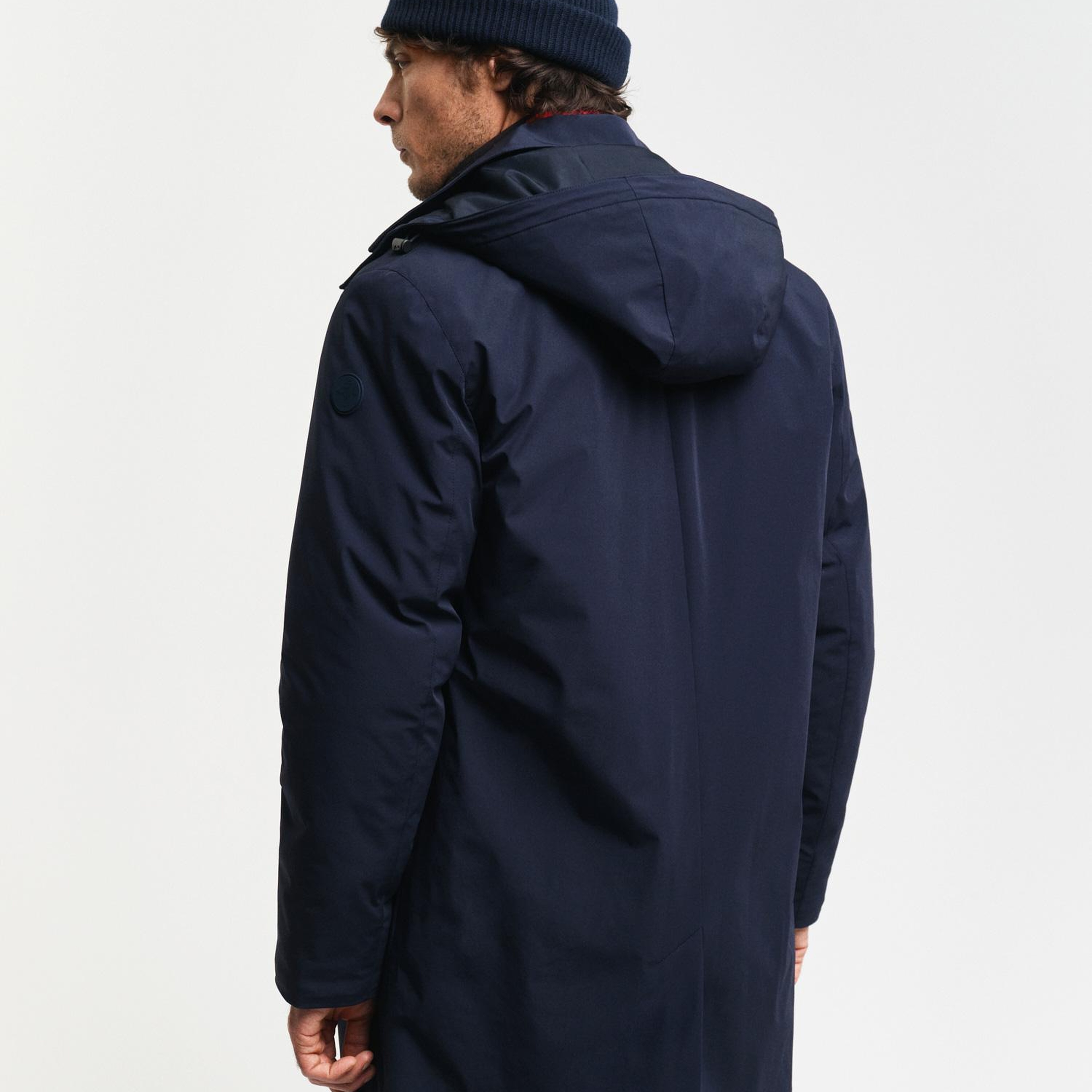 GANT Erkek Lacivert Kapüşonlu Mont