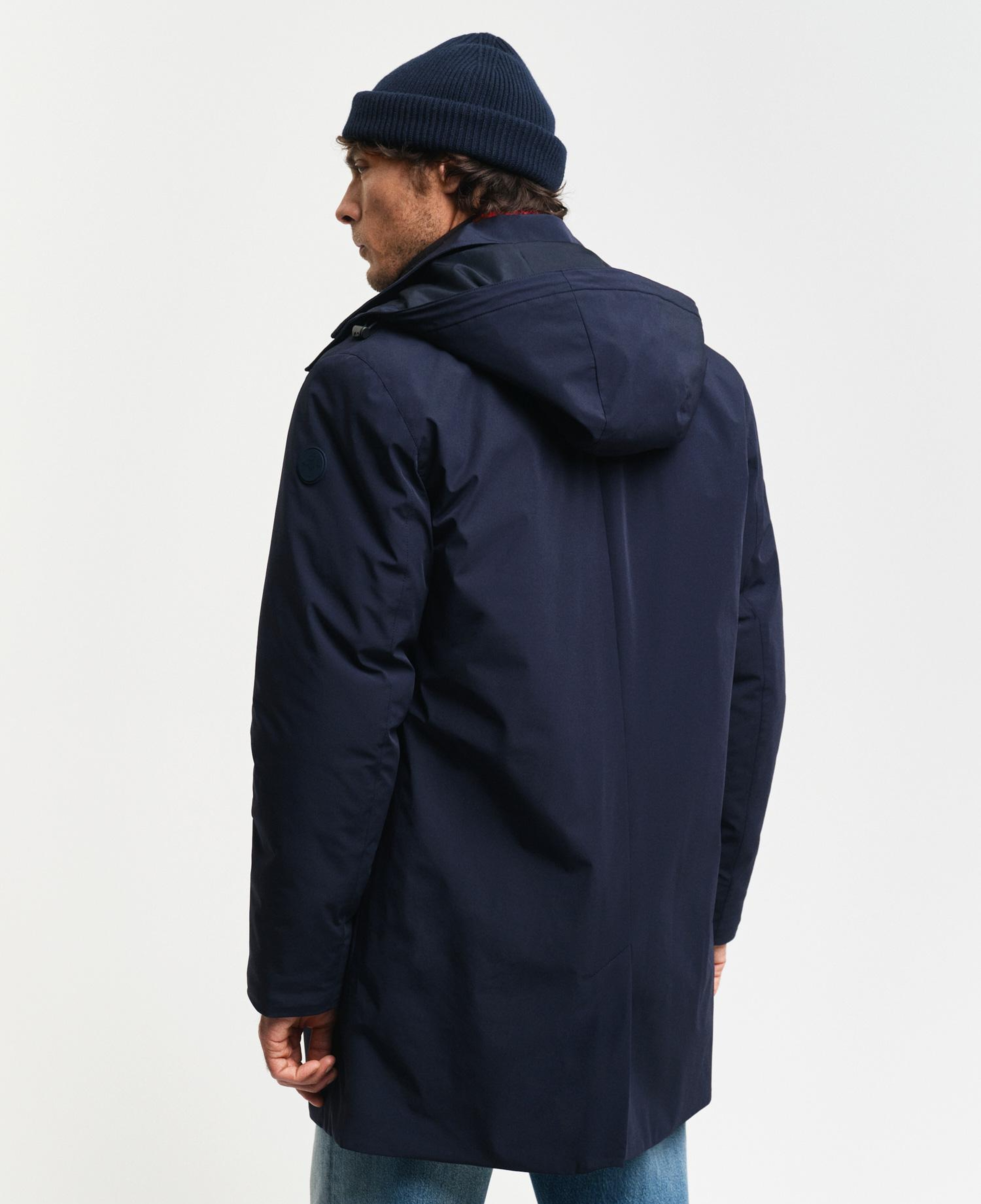 GANT Erkek Lacivert Kapüşonlu Mont