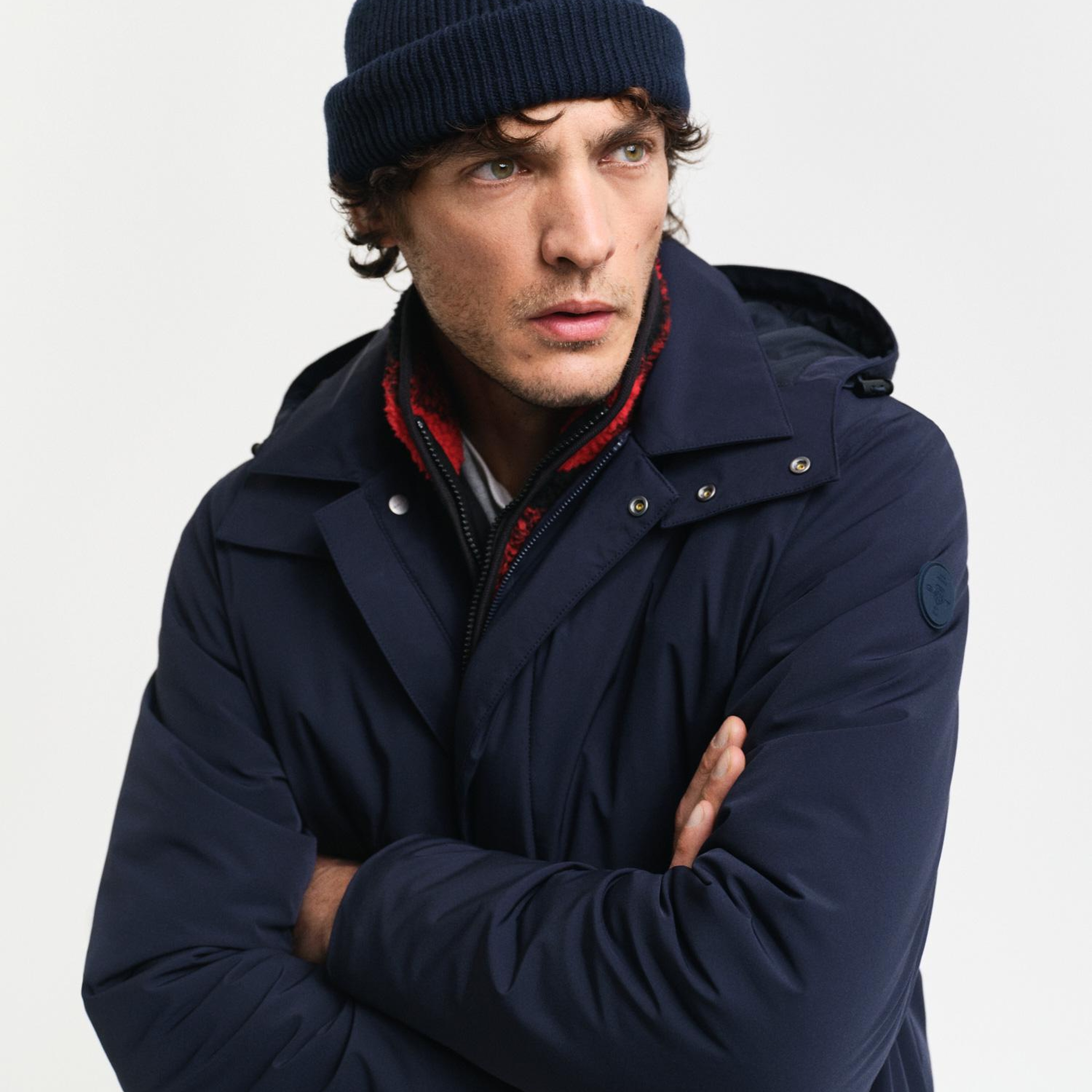 GANT Erkek Lacivert Kapüşonlu Mont