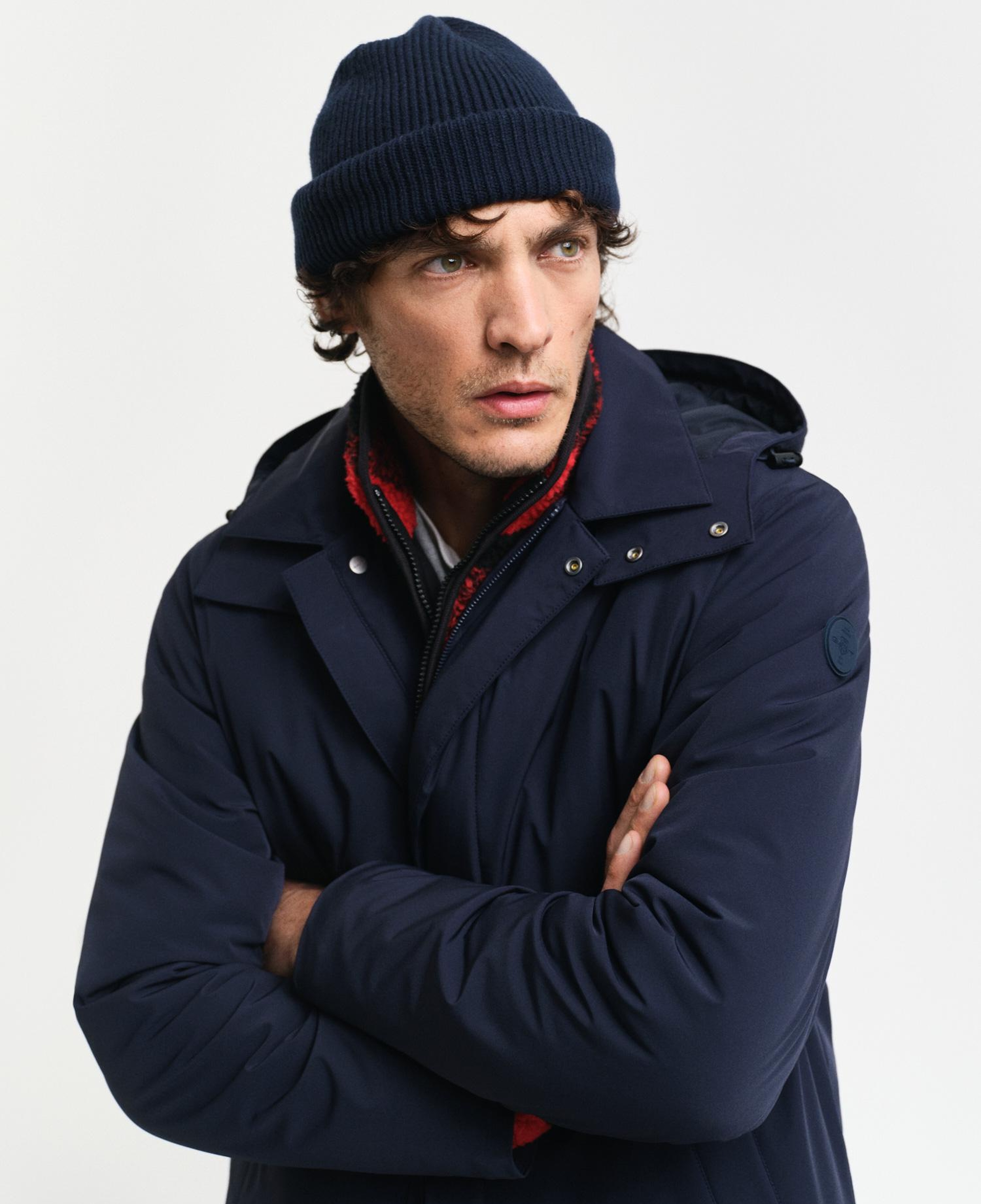 GANT Erkek Lacivert Kapüşonlu Mont