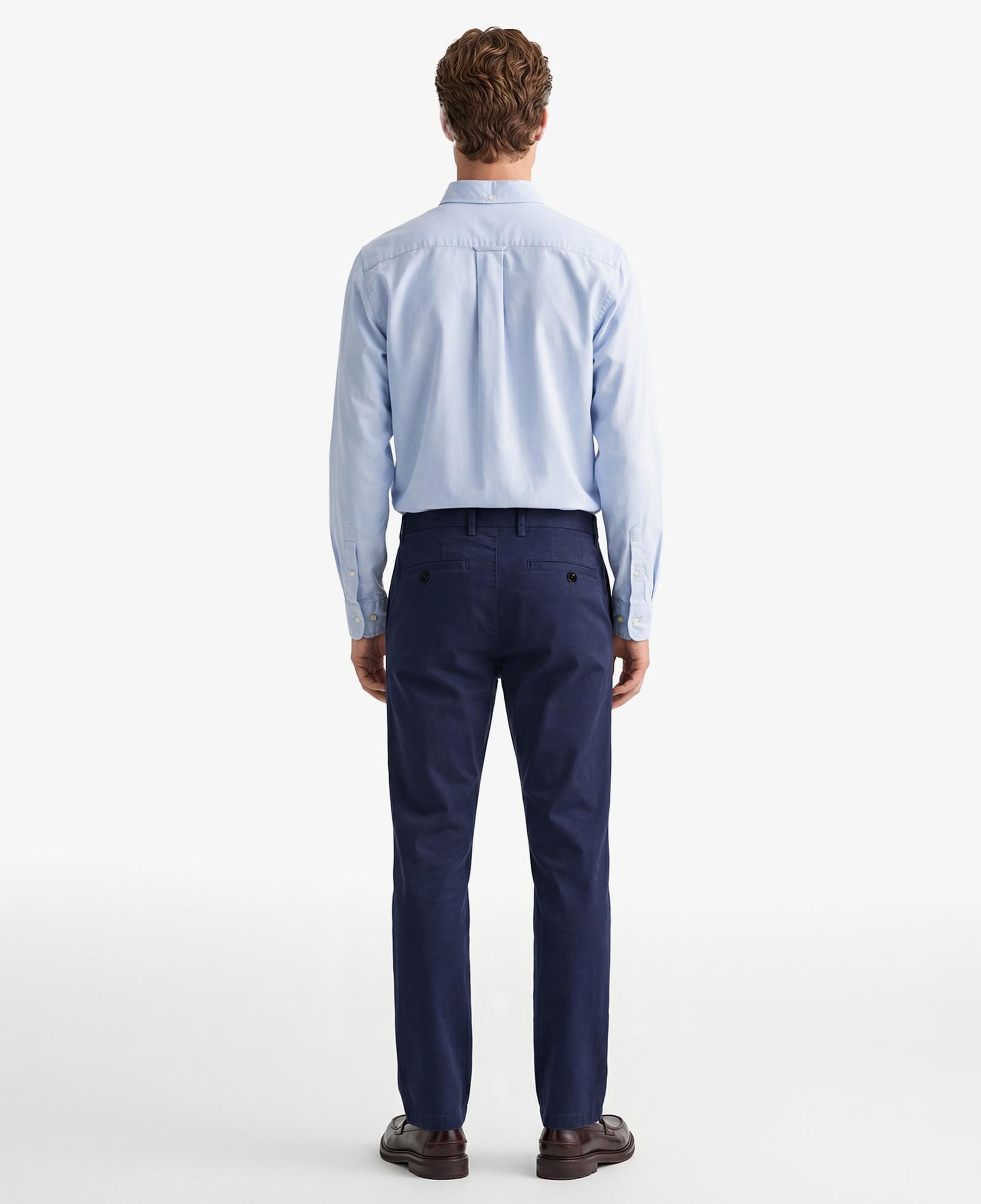 GANT Erkek Lacivert Slim Fit Casual Herringbone Pantolon