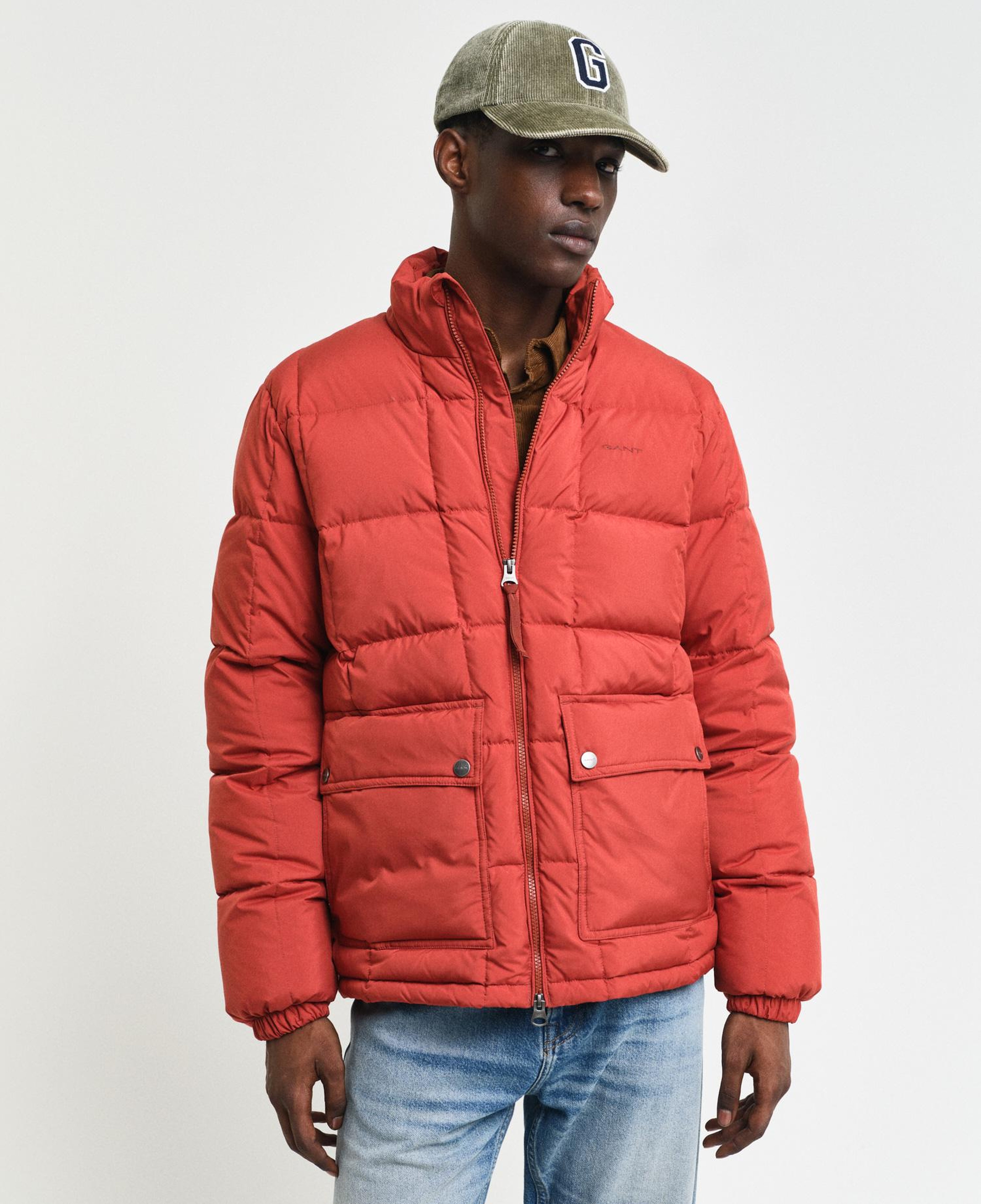 GANT Erkek Kırmızı Dik Yaka Kaz Tüyü Mont