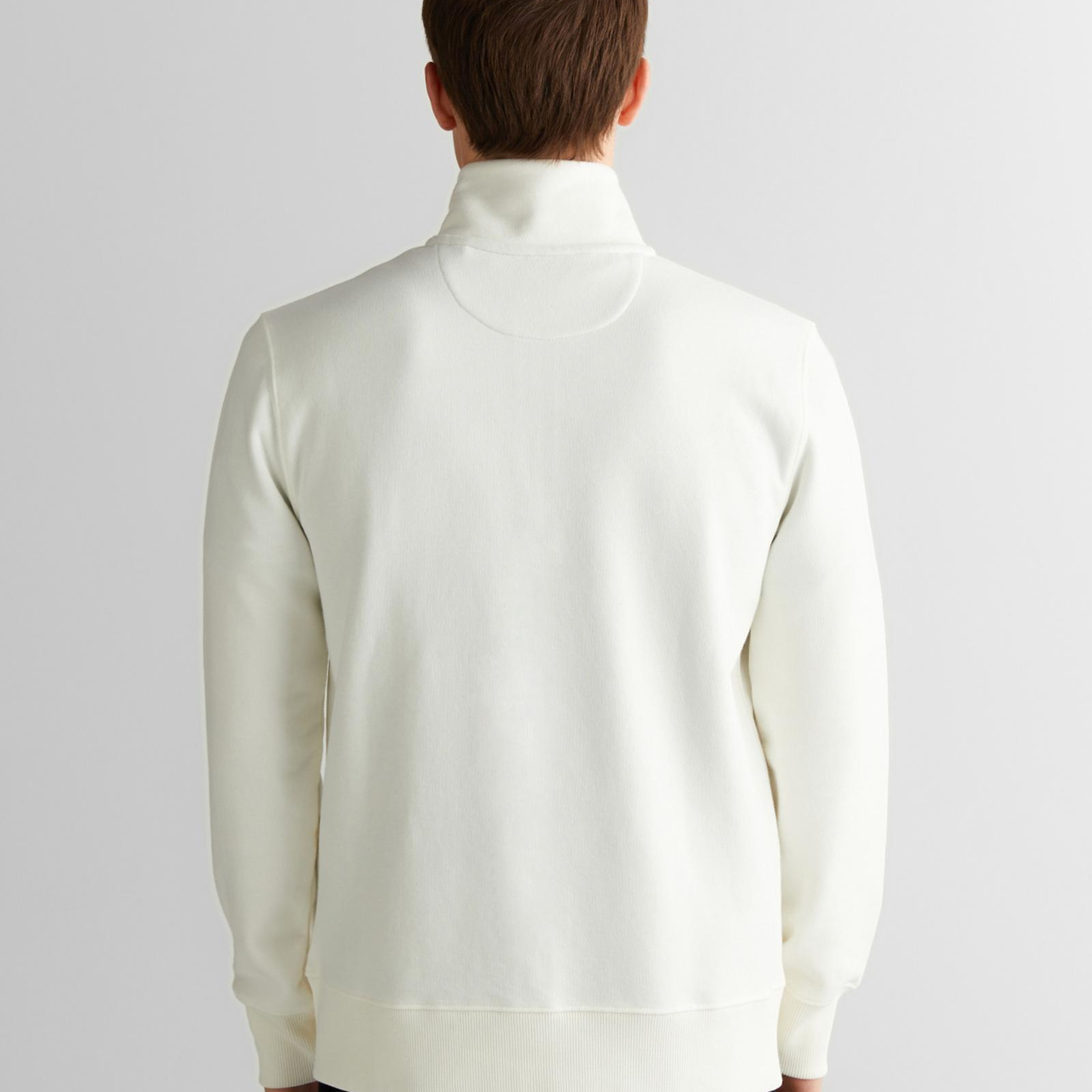 GANT Erkek Beyaz Regular Fit Fermuarlı Sweatshirt