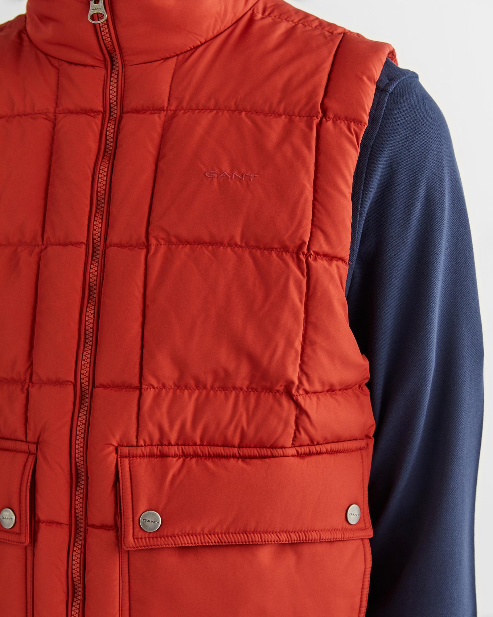 GANT Erkek Kırmızı Dik Yaka Kaz Tüyü Yelek