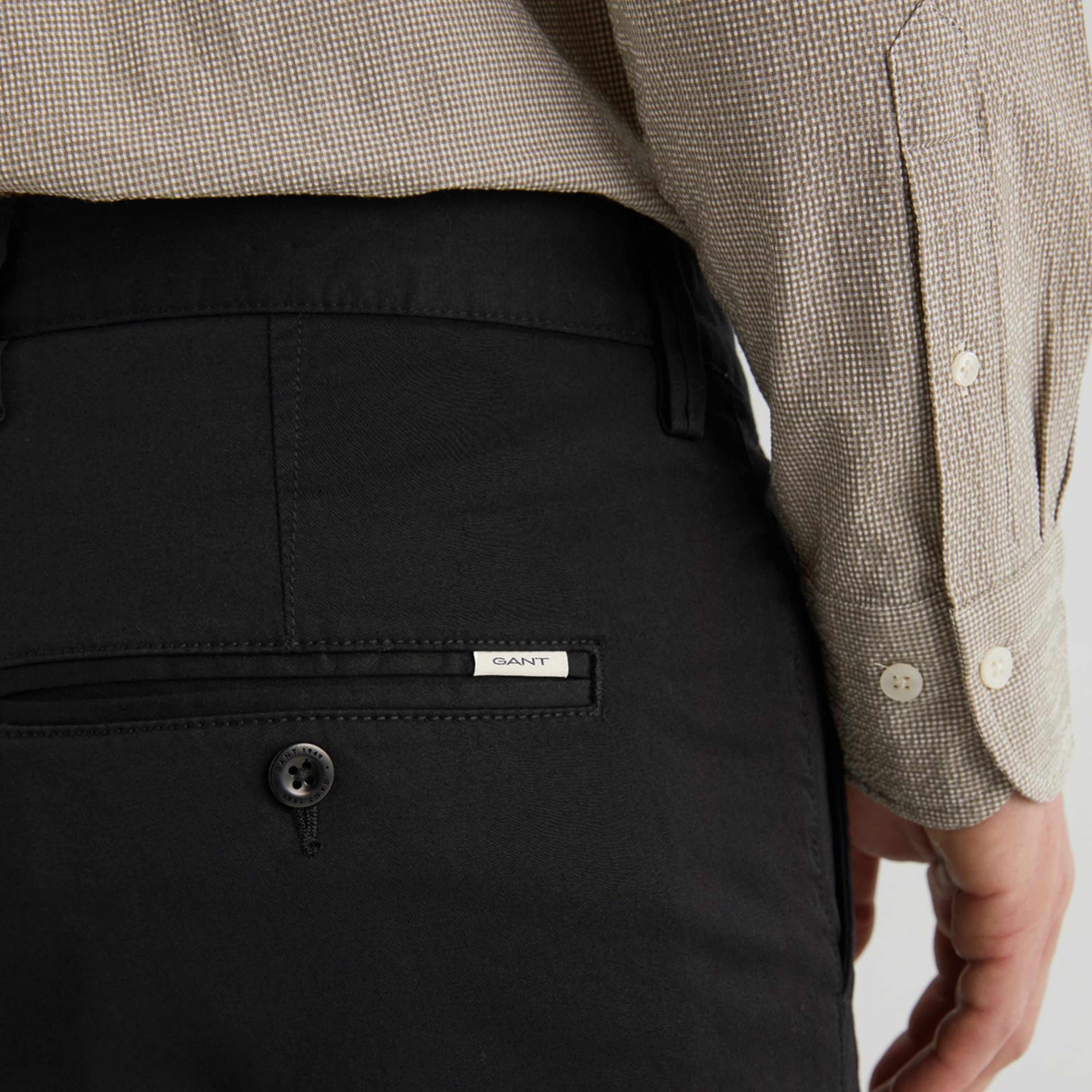 GANT Erkek Siyah Slim Fit Chino Pantolon