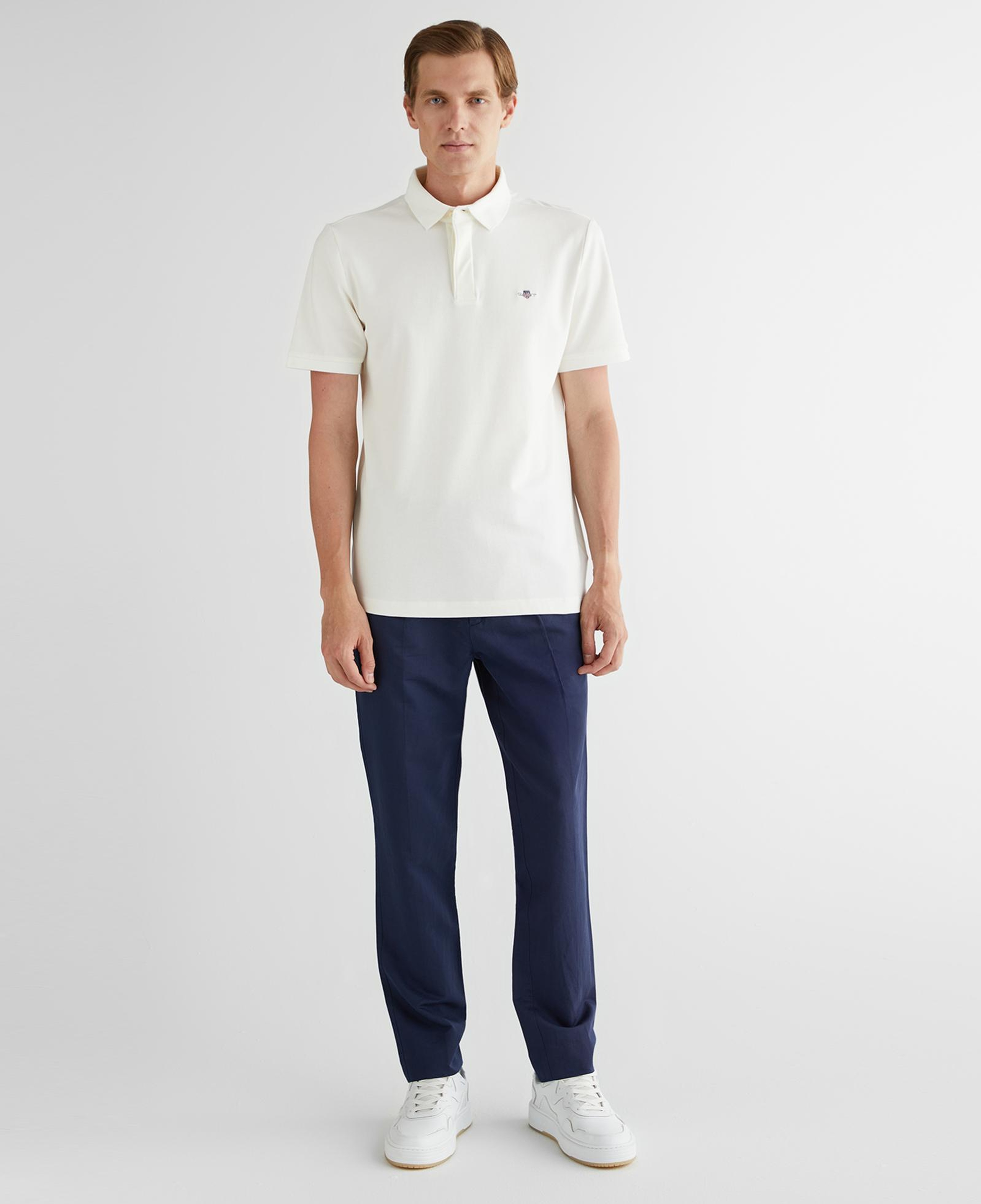 GANT Erkek Beyaz Regular Fit Logolu Polo Yaka T-Shirt