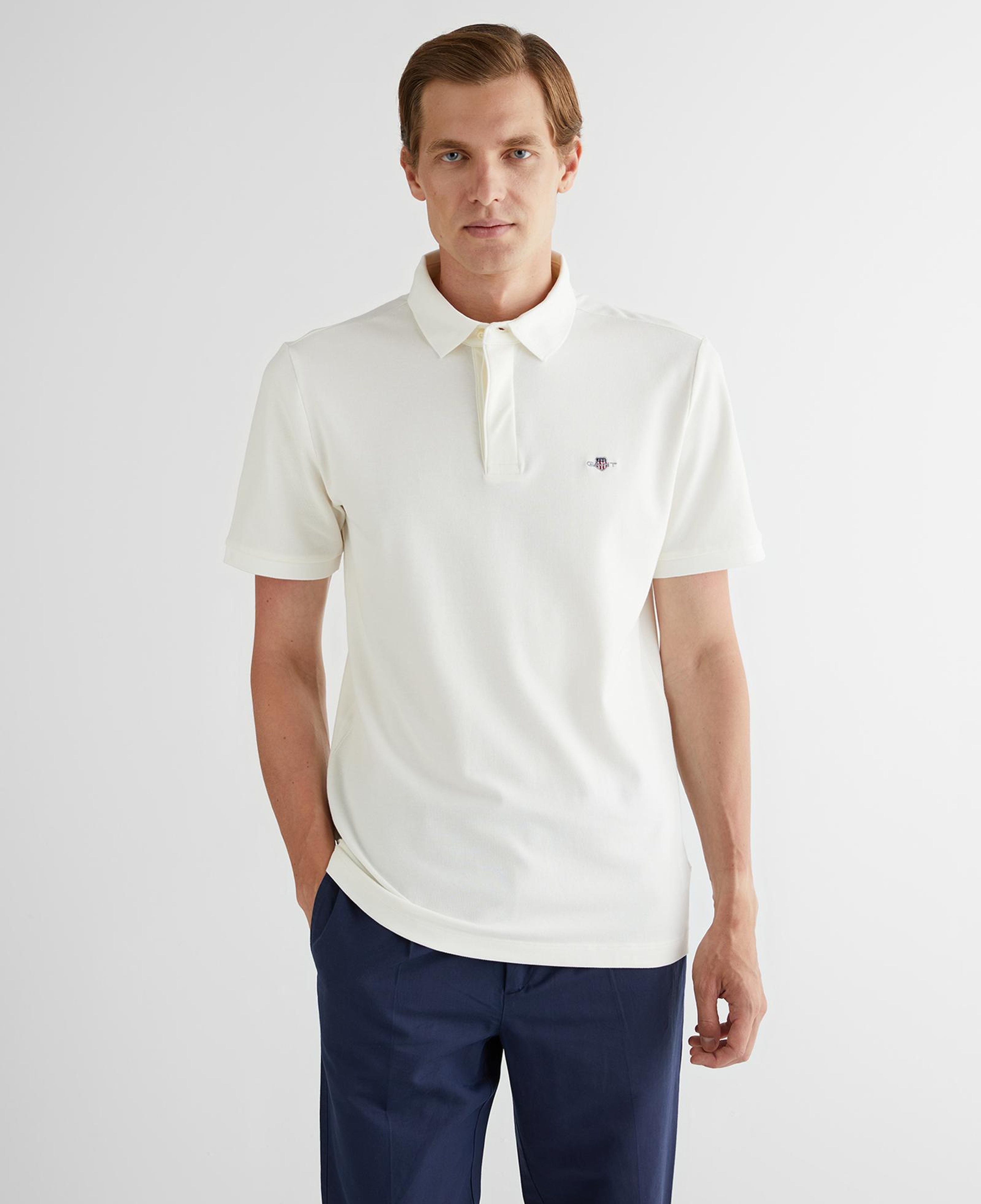 GANT Erkek Beyaz Regular Fit Logolu Polo Yaka T-Shirt