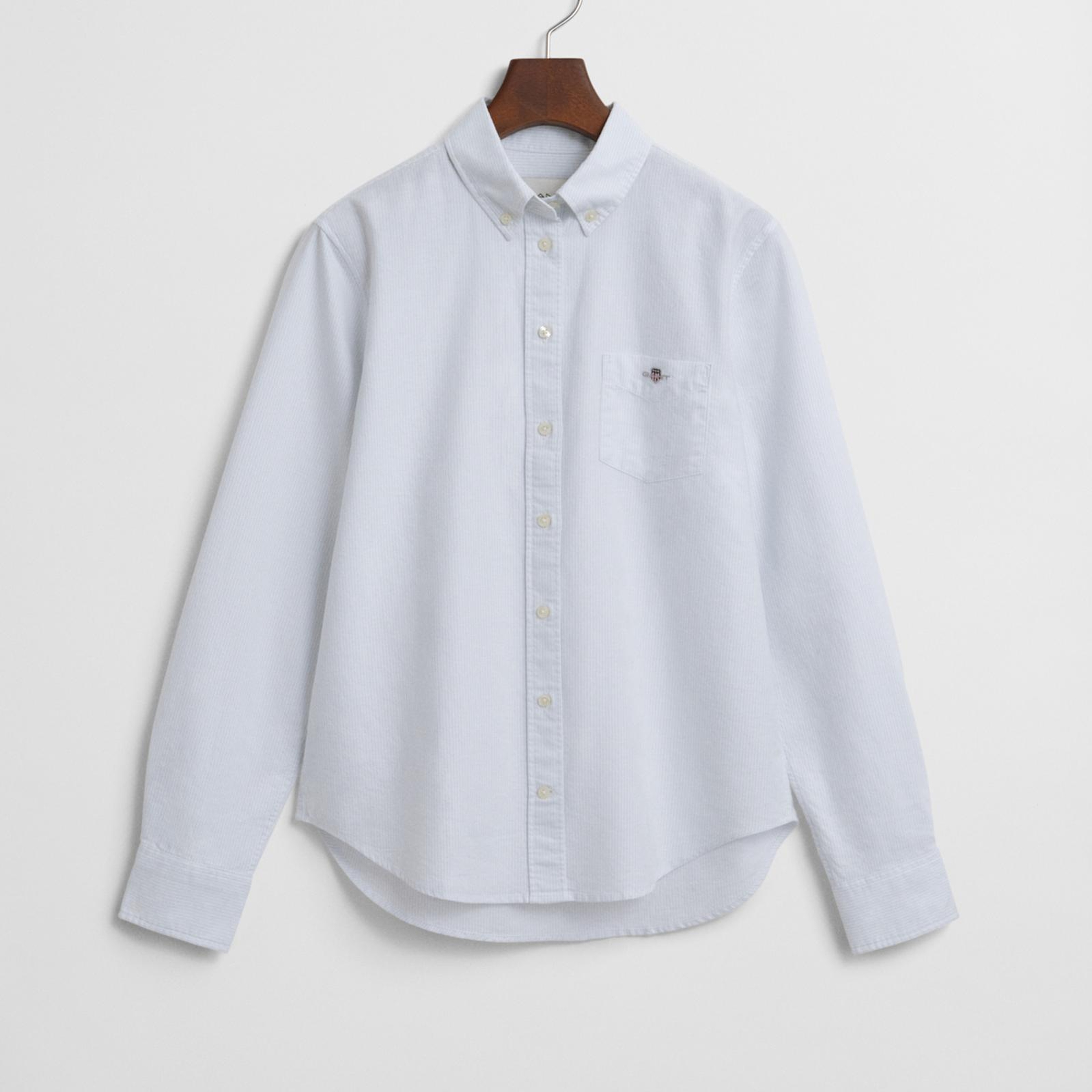 GANT Kadın Mavi Regular Fit Düğmeli Yaka Çizgili Gömlek