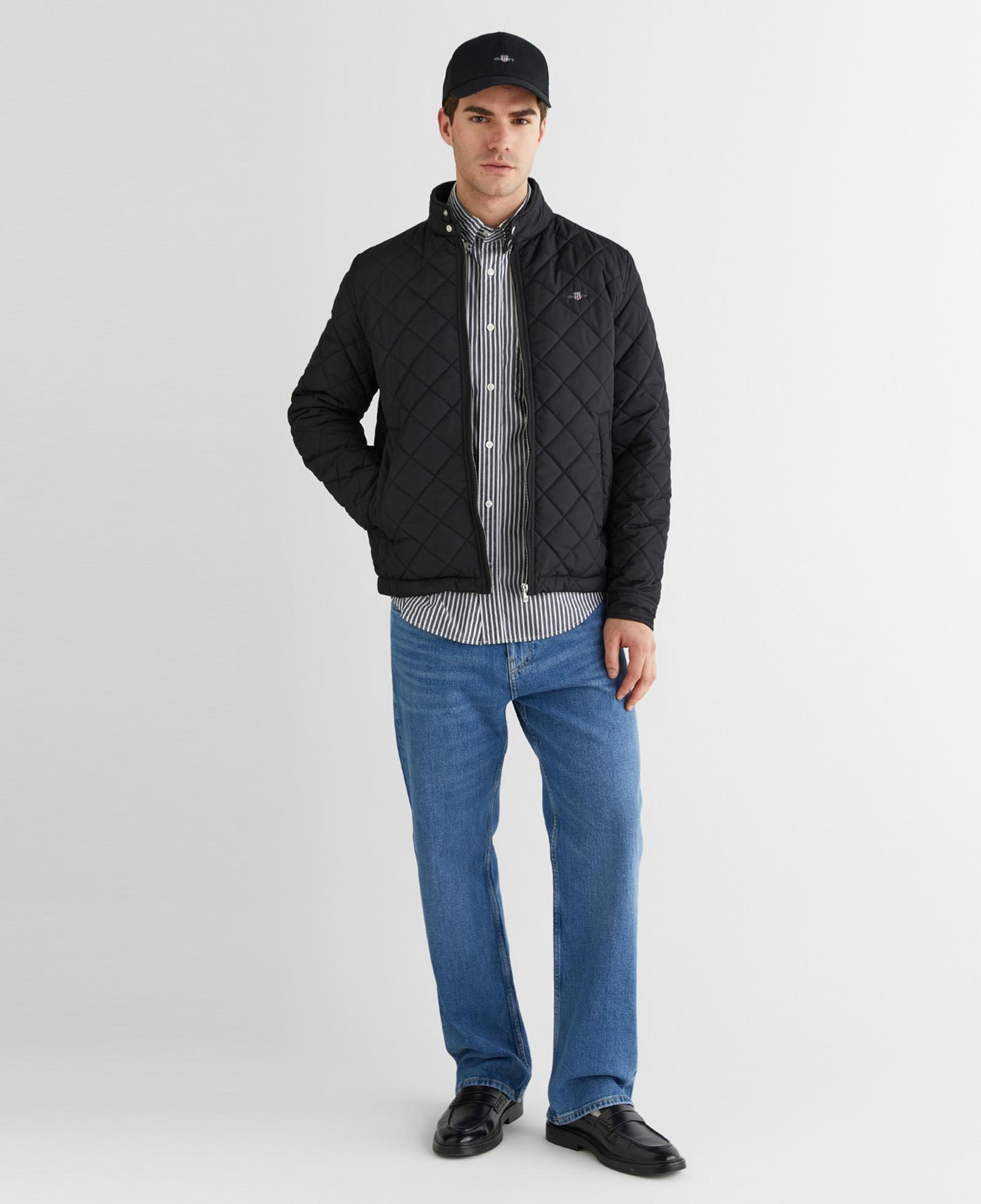 GANT Erkek Siyah Dik Yaka Logolu Ceket