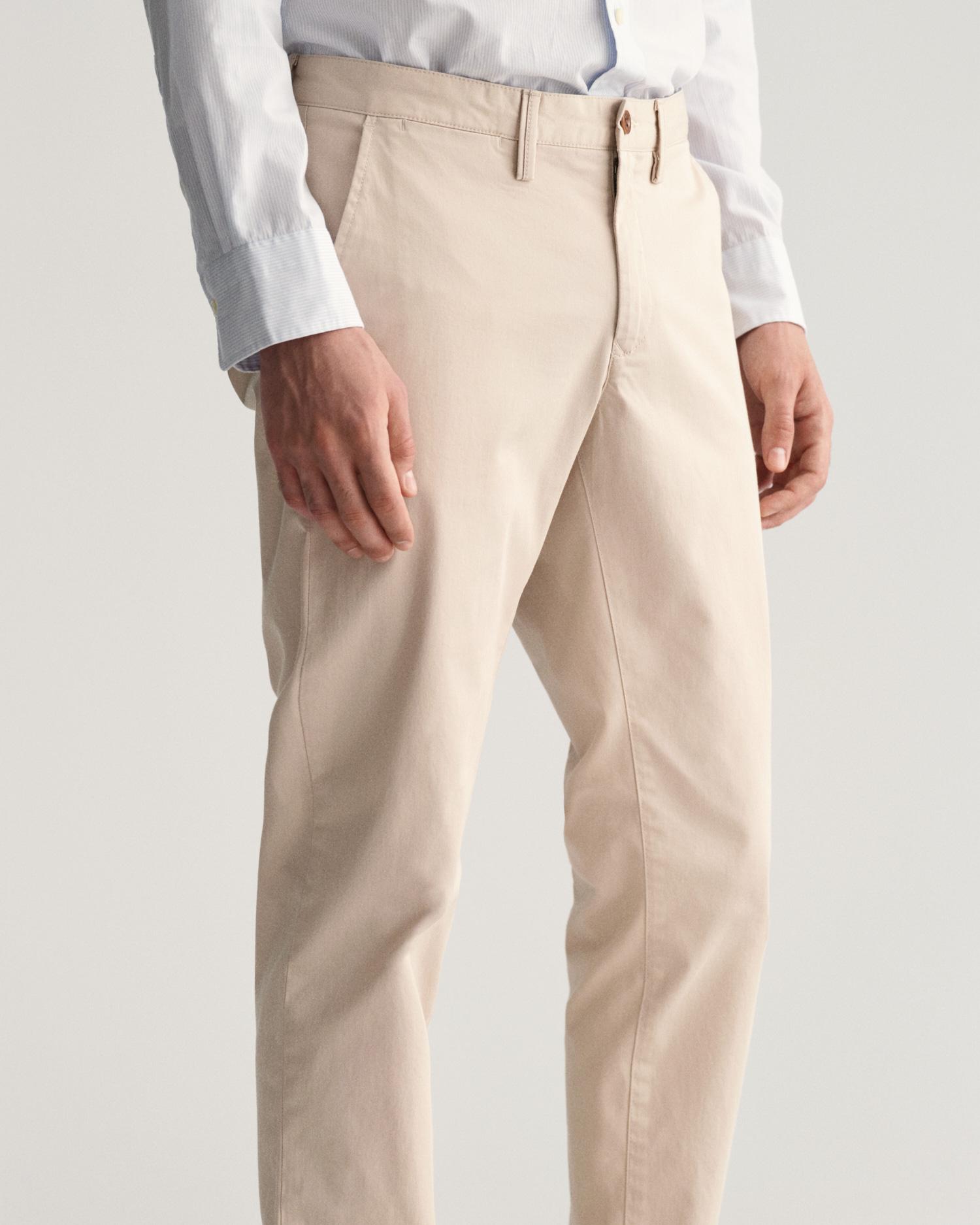 GANT Erkek Krem Slim Fit Chino Pantolon