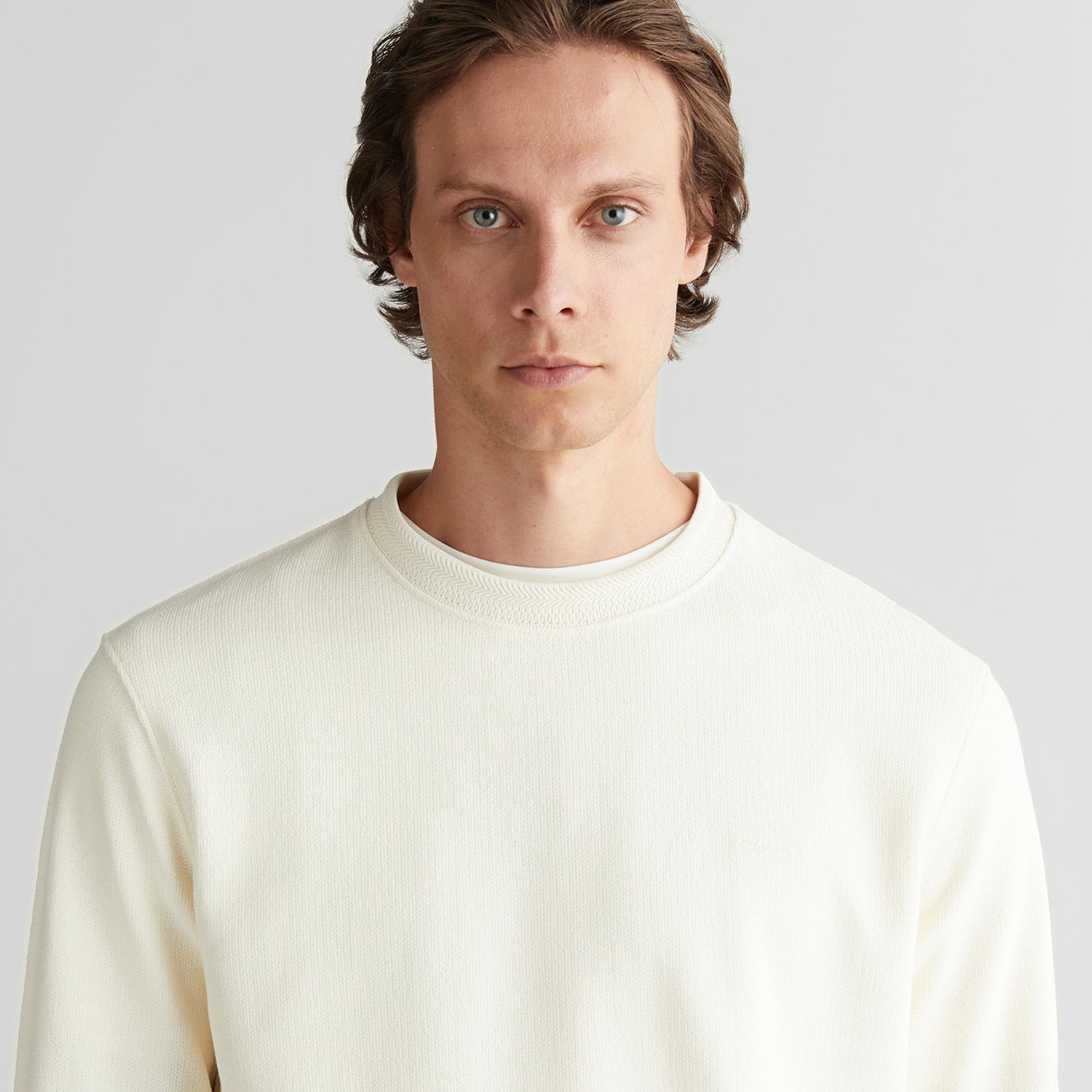 GANT Erkek Krem Bisiklet Yaka Sweatshirt