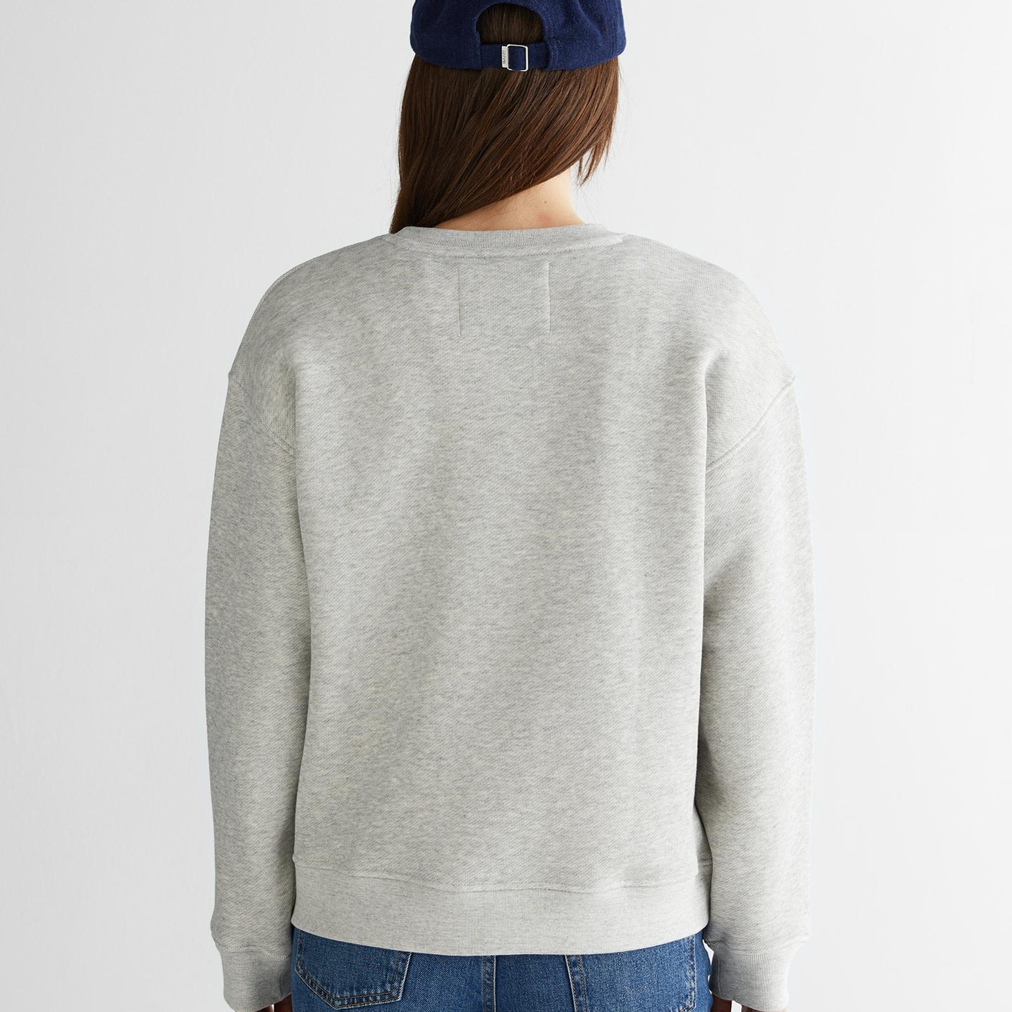 GANT Kadın Gri Relaxed Fit Bisiklet Yaka Sweatshirt