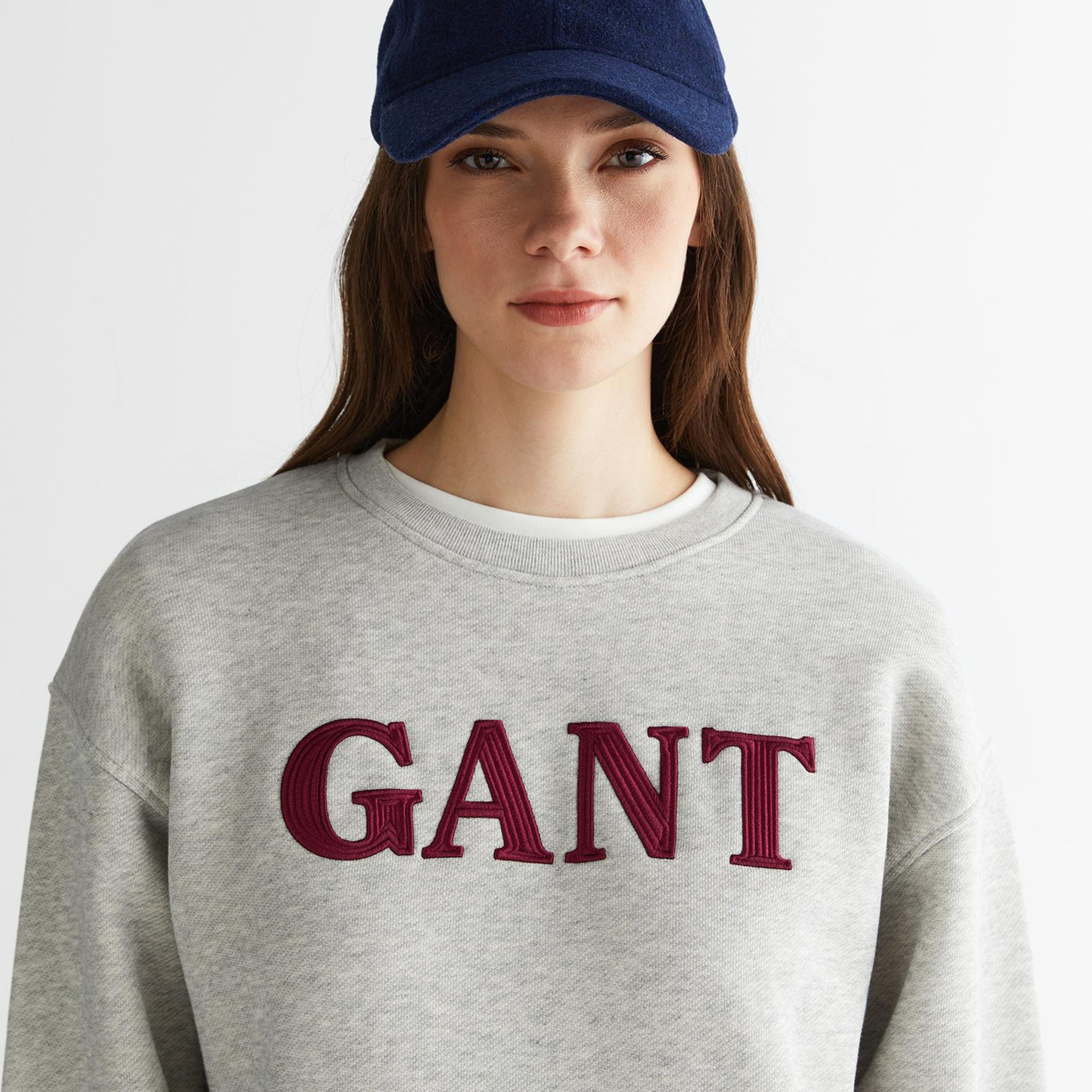 GANT Kadın Gri Relaxed Fit Bisiklet Yaka Sweatshirt
