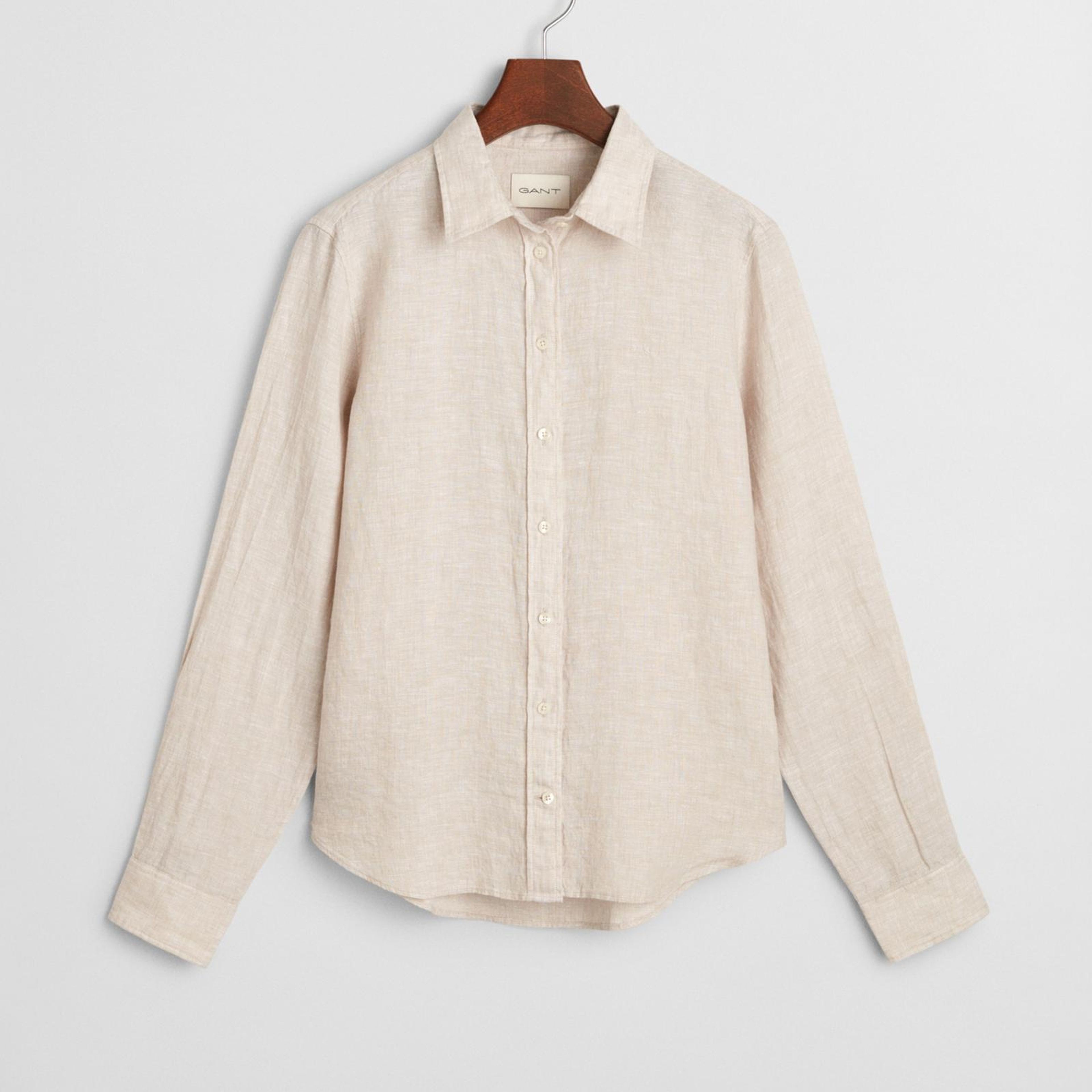 GANT Kadın Bej Regular Fit Klasik Yaka Gömlek