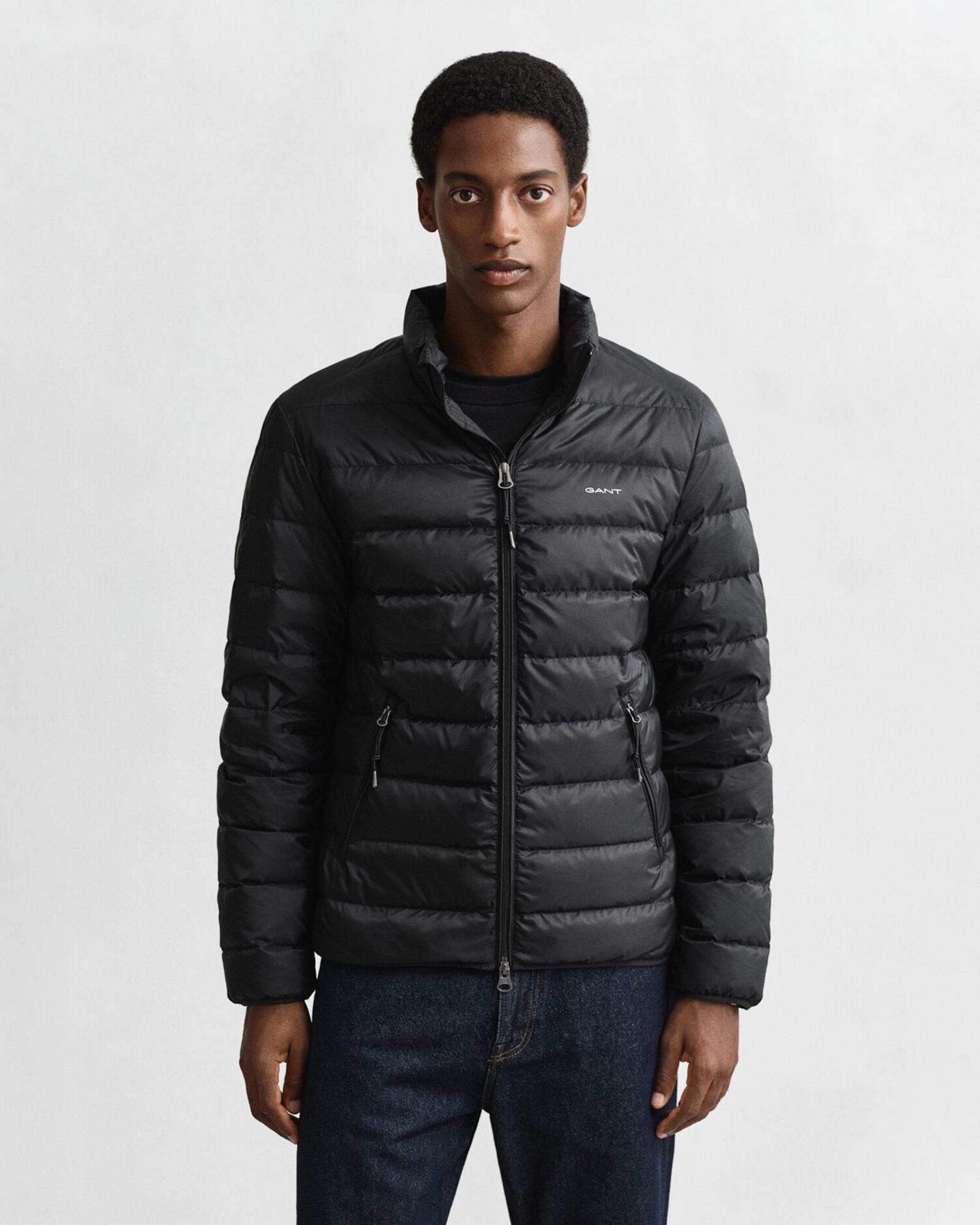 GANT Erkek Siyah Regular Fit Dik Yaka Kaz Tüyü Mont