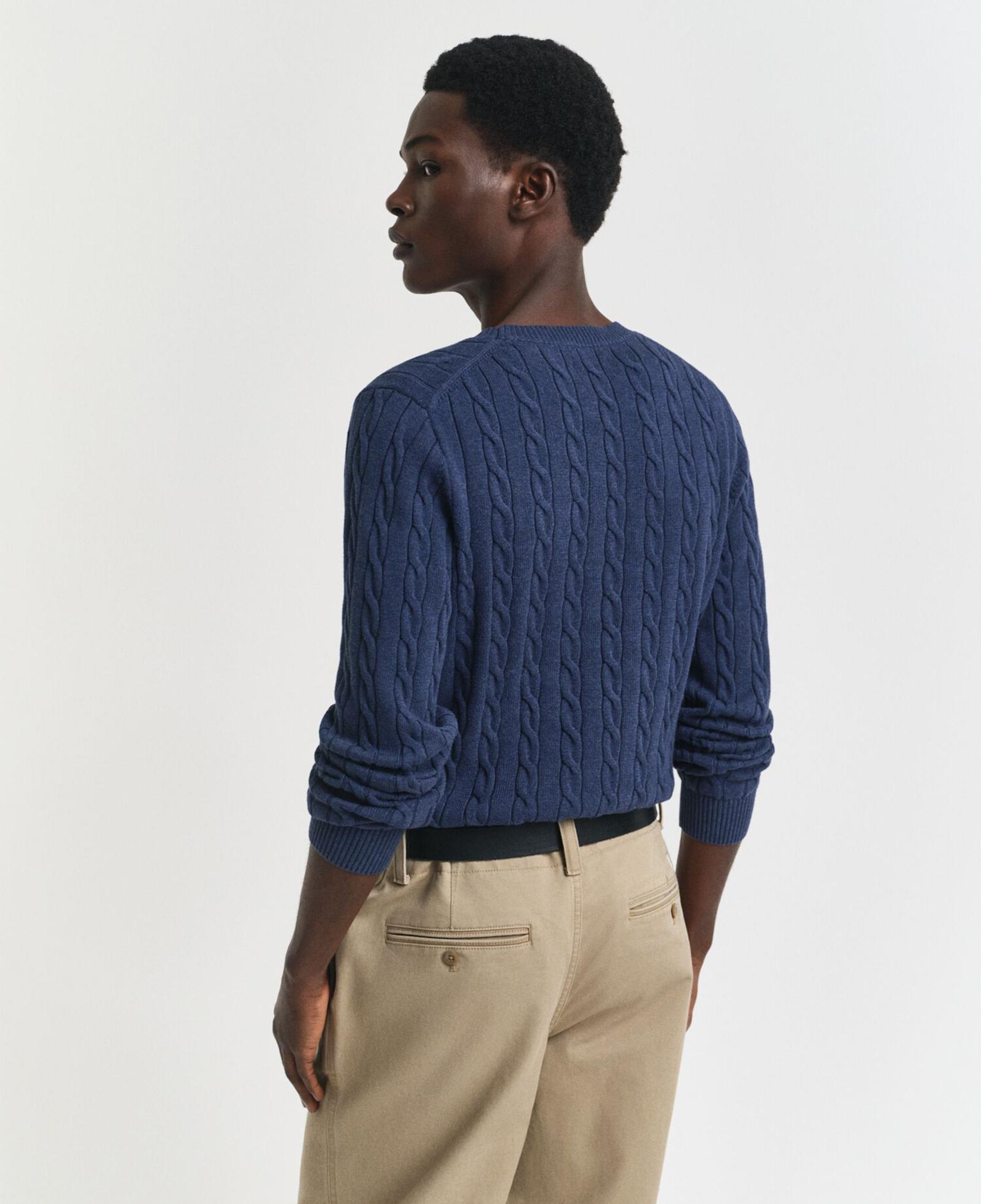 GANT Erkek Lacivert Regular Fit Bisiklet Yaka Örgü Kazak