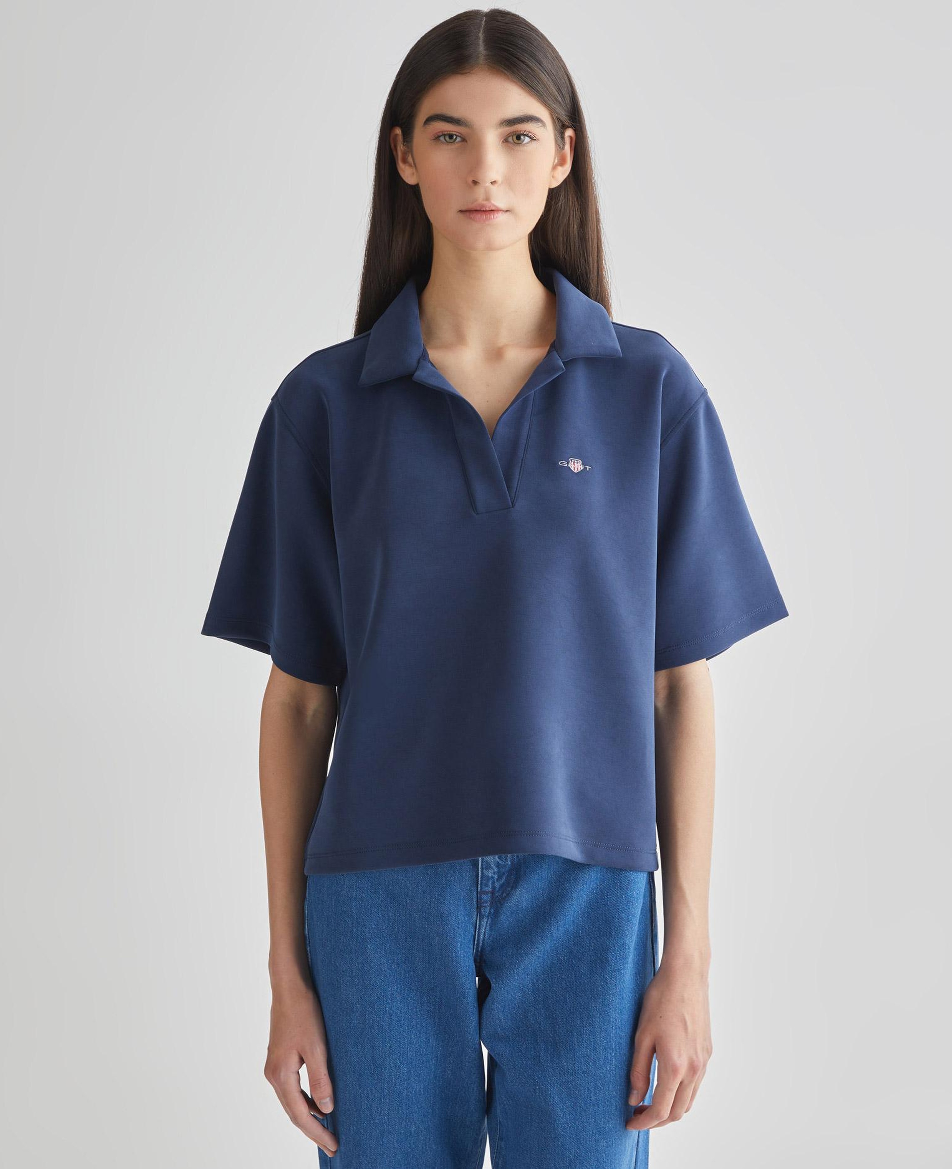 GANT Kadın Lacivert Oversize Fit Logolu Polo