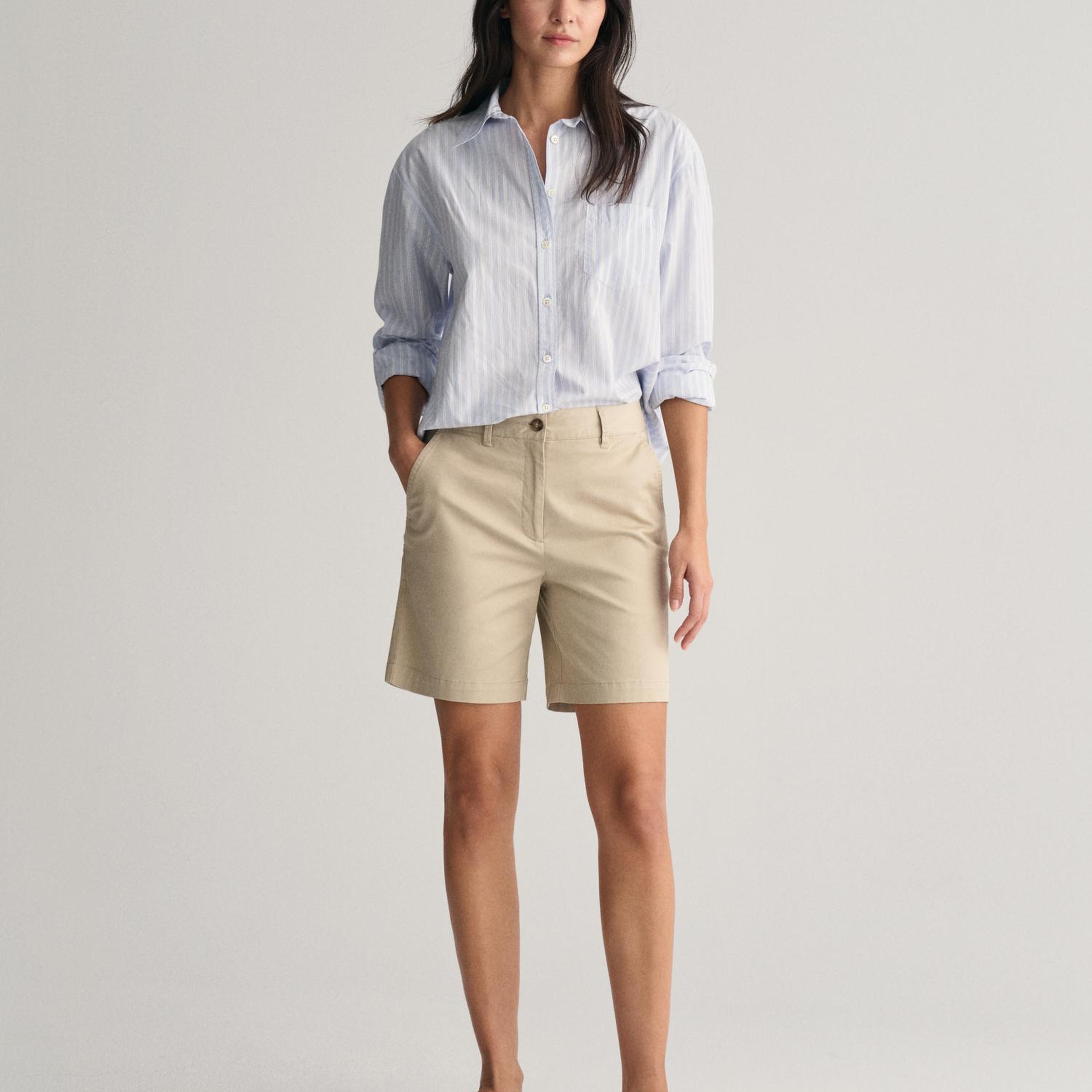 GANT Kadın Bej Slim Fit Şort