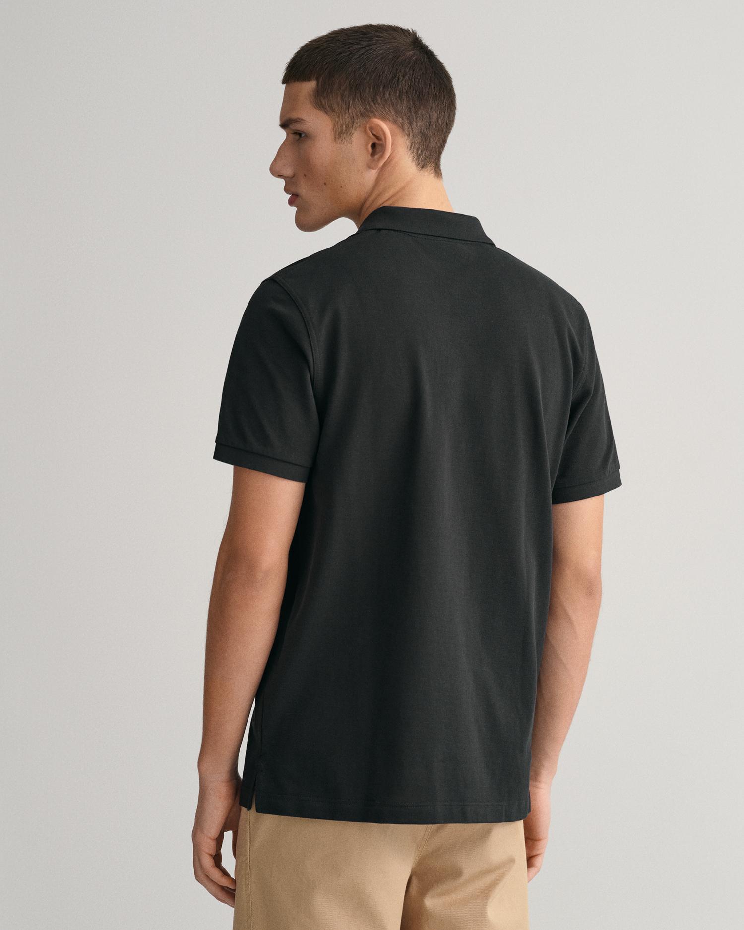 GANT Erkek Siyah Regular Fit Logolu Polo