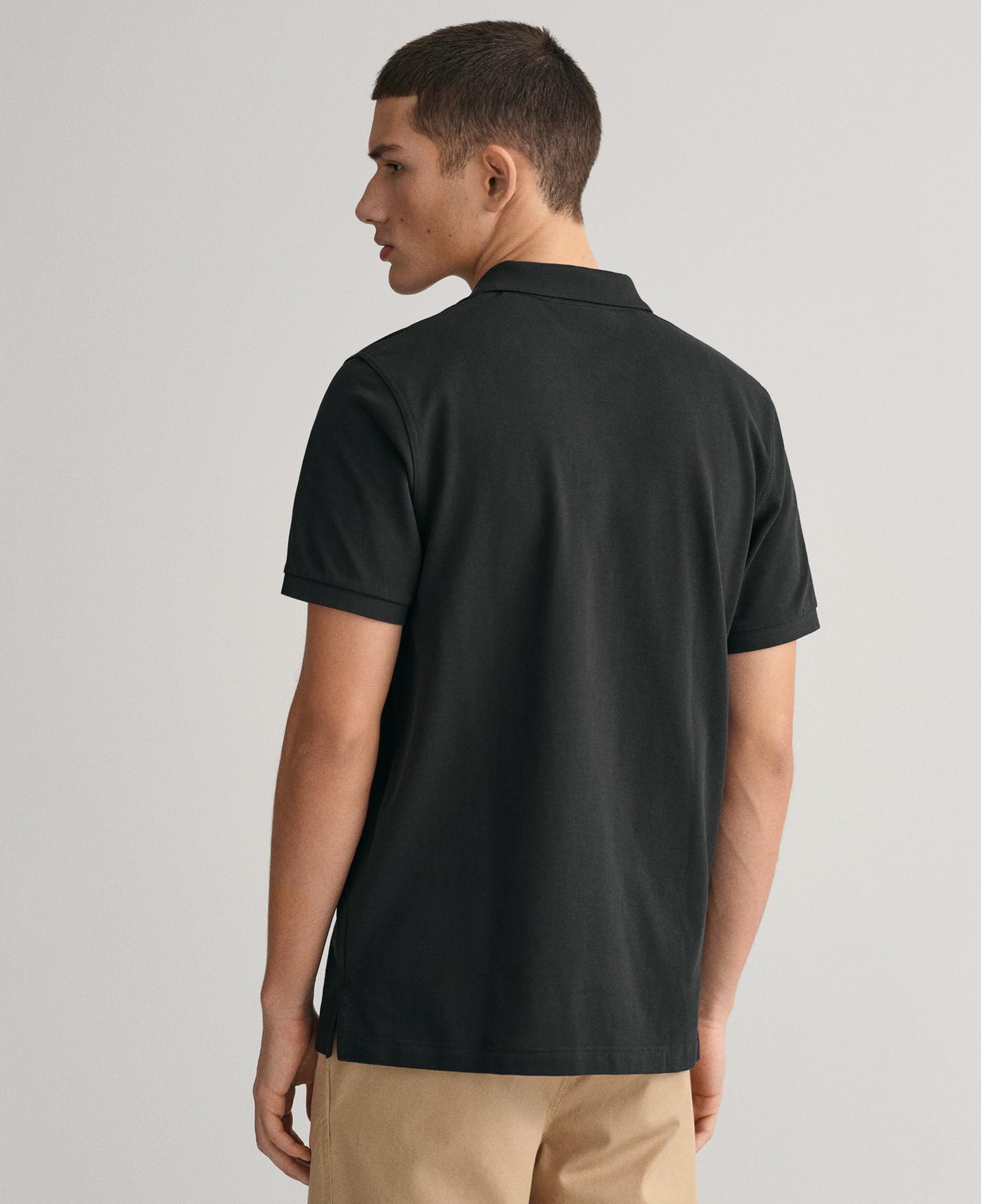 GANT Erkek Siyah Regular Fit Logolu Polo