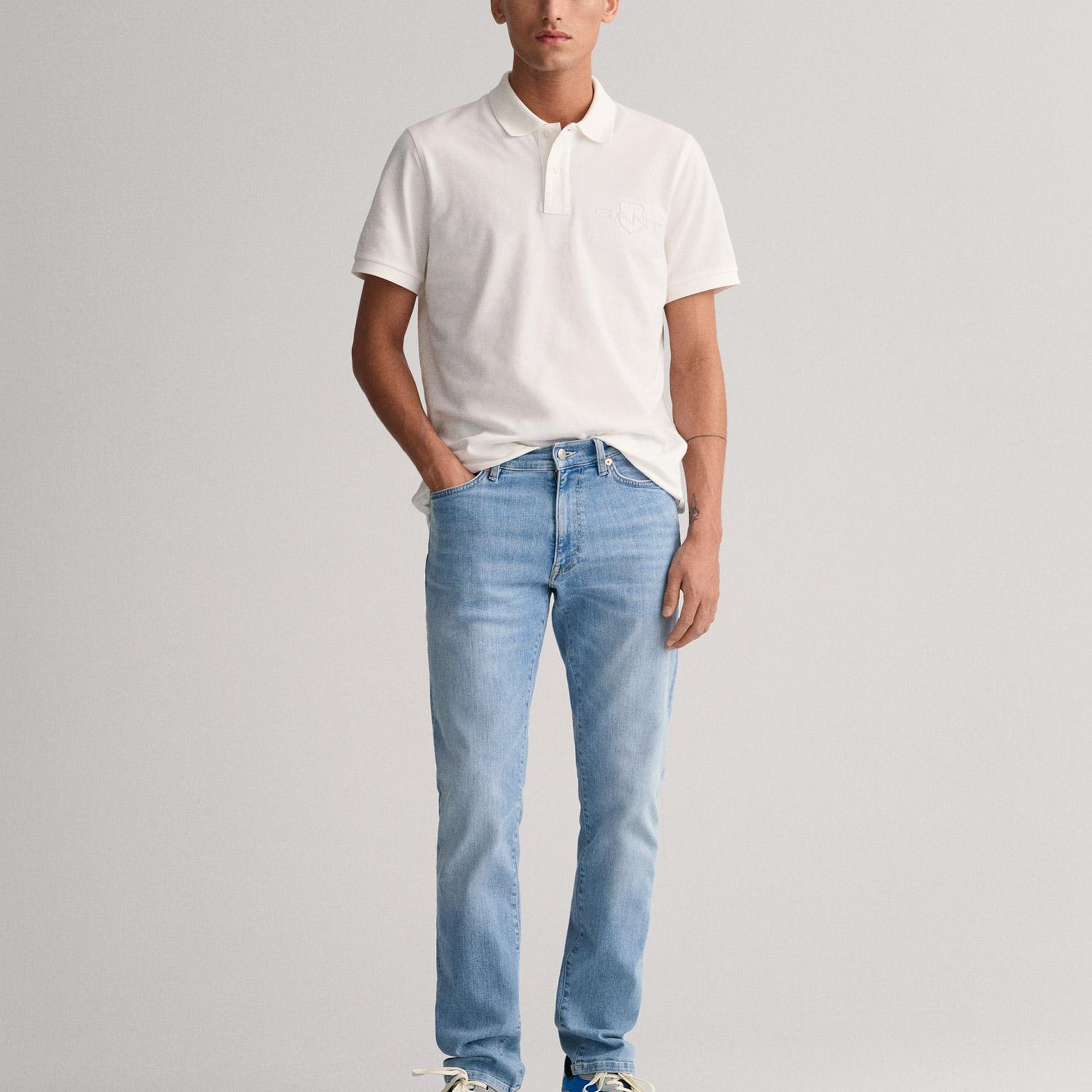 GANT Erkek Mavi Extra Slim Fit Jean Pantolon