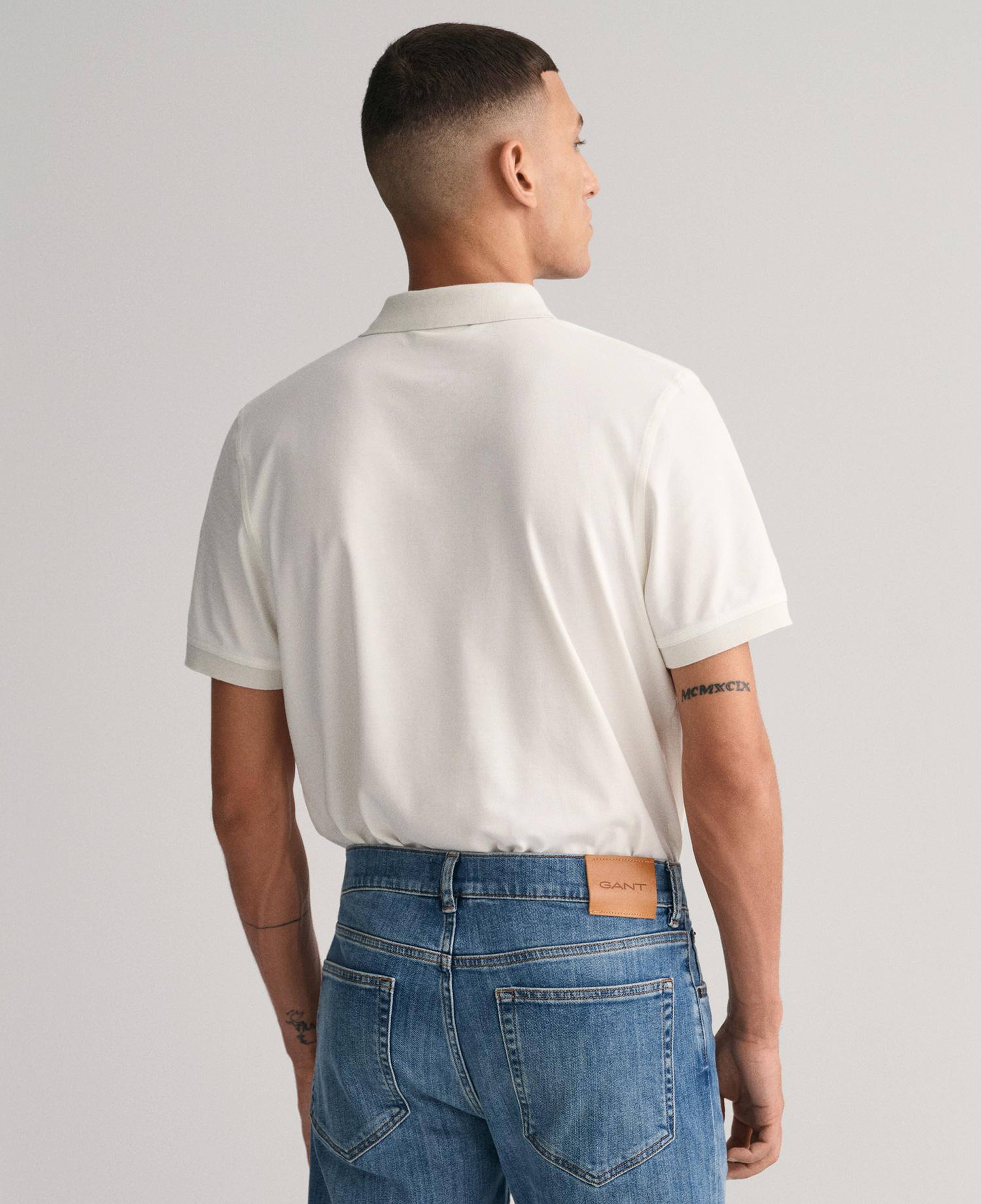 GANT Erkek Beyaz Regular Fit Polo
