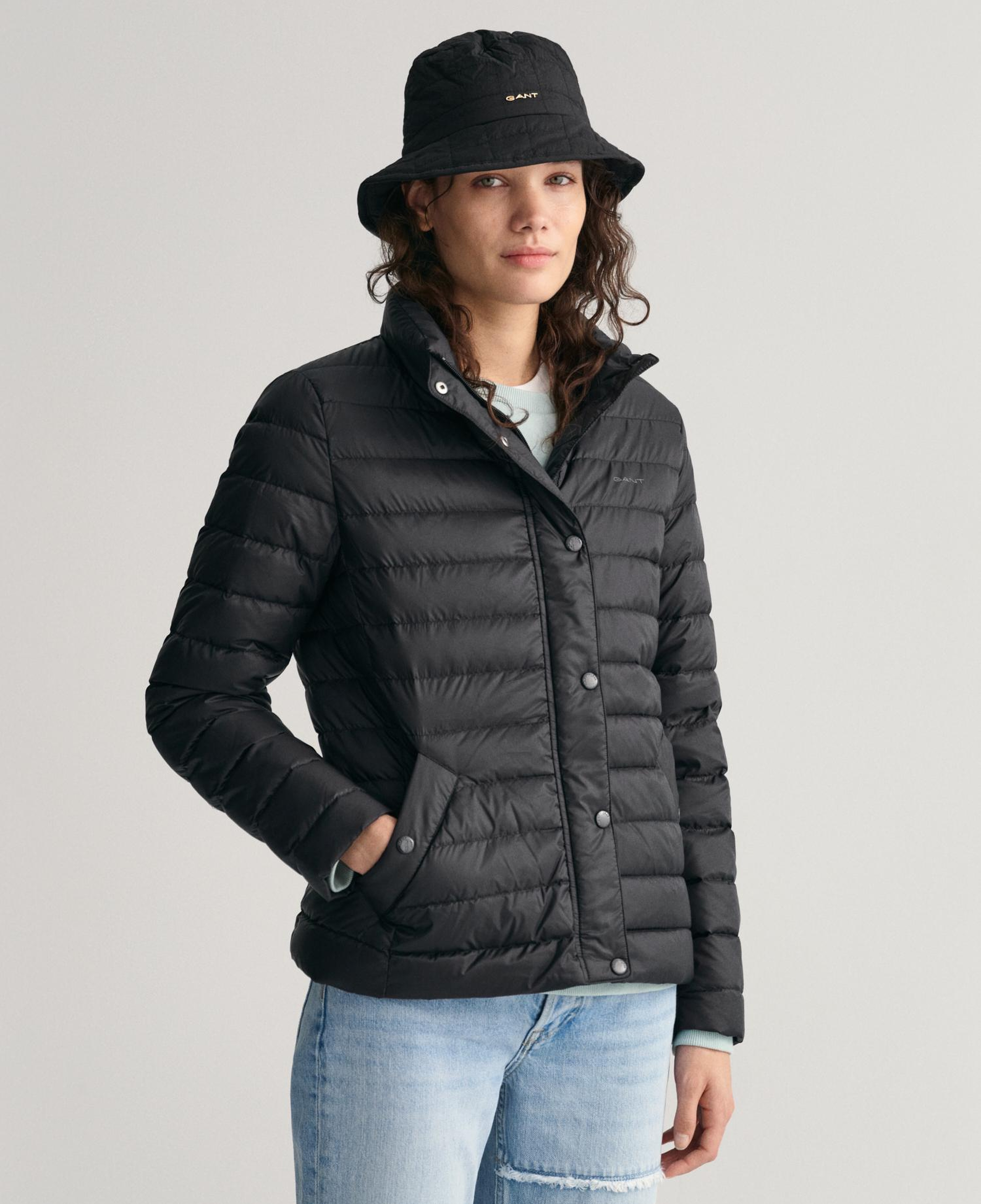 GANT Kadın Siyah Dik Yaka Kaz Tüyü Mont