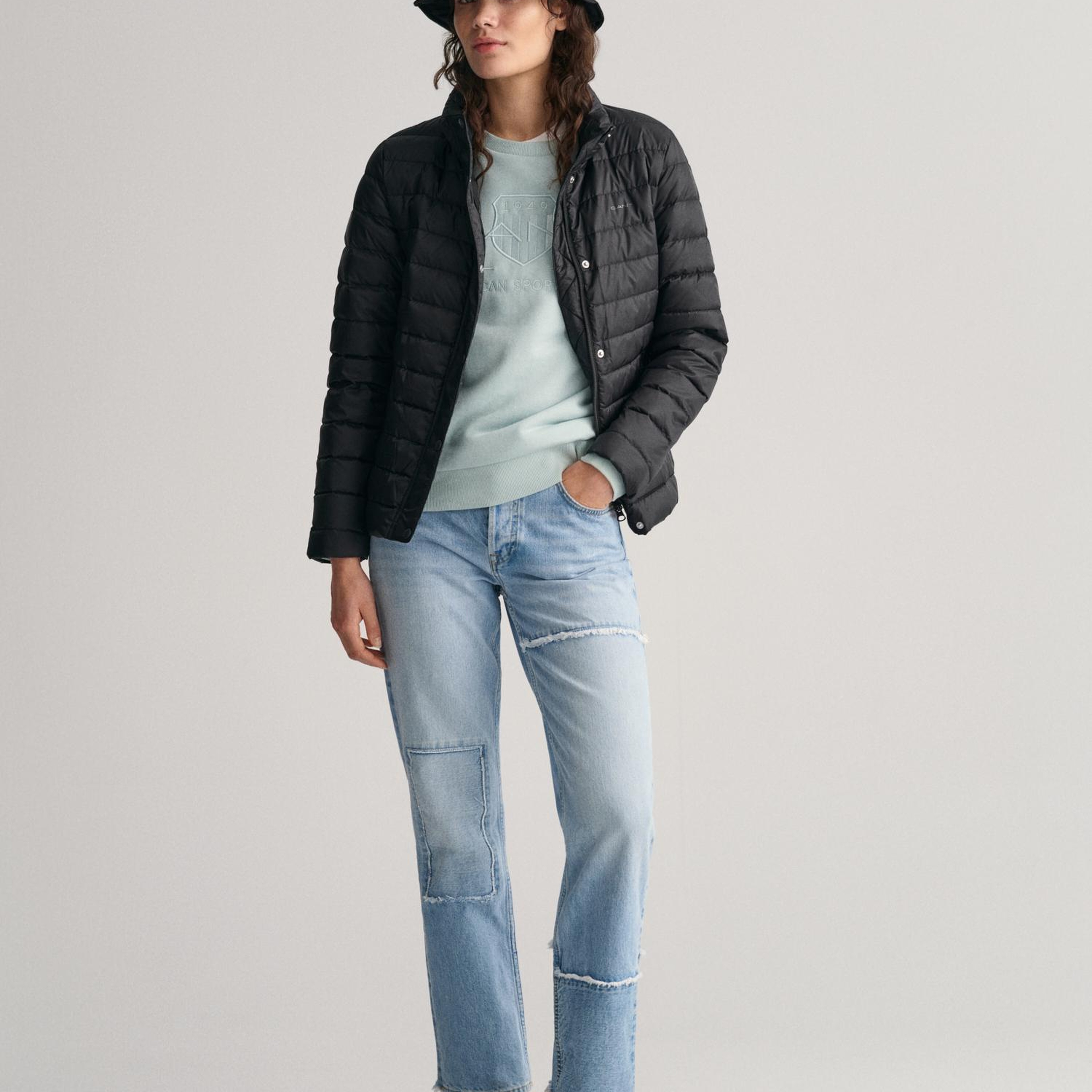 GANT Kadın Siyah Dik Yaka Kaz Tüyü Mont