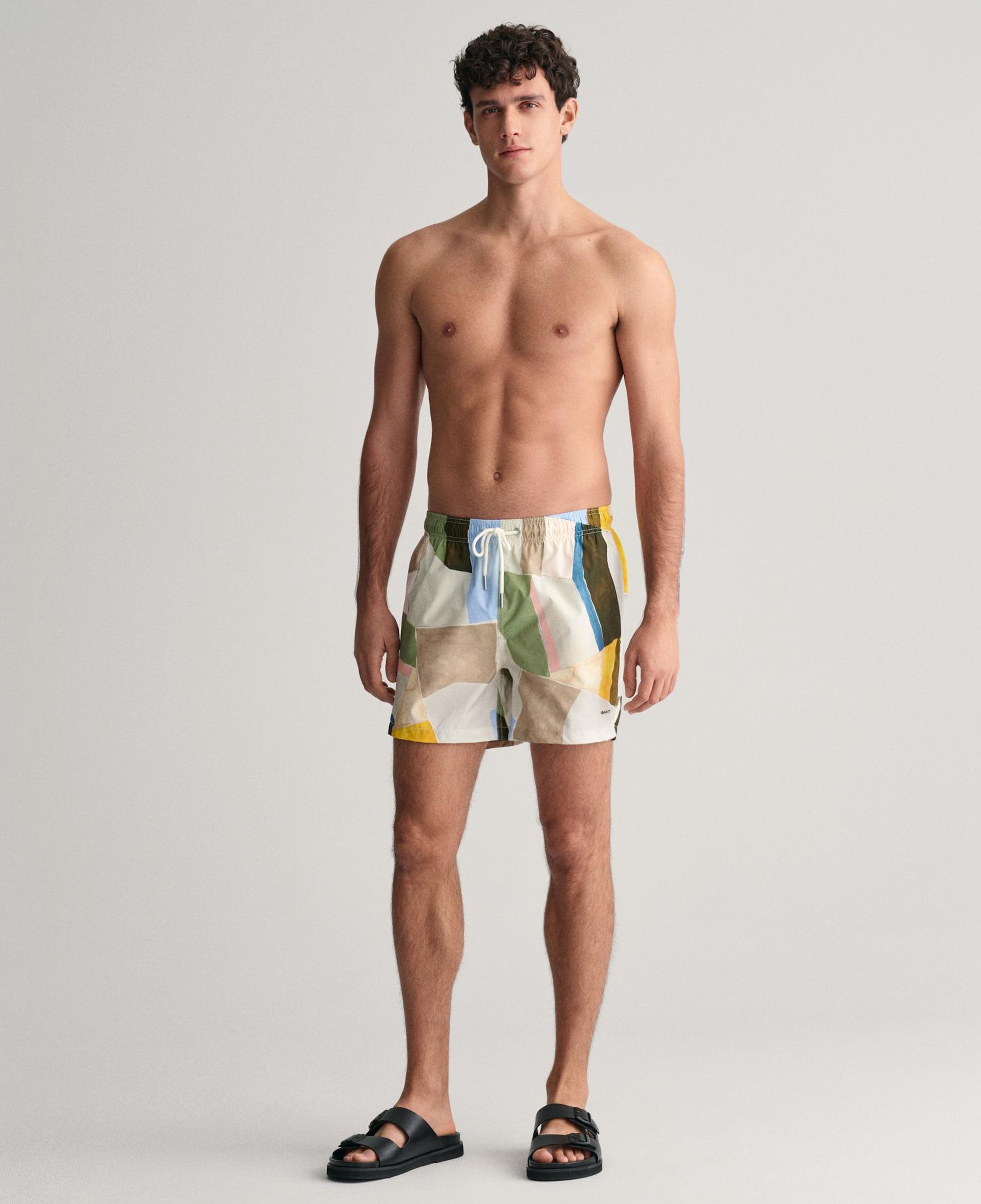 GANT Erkek Sarı Regular Fit Desenli Mayo Şort