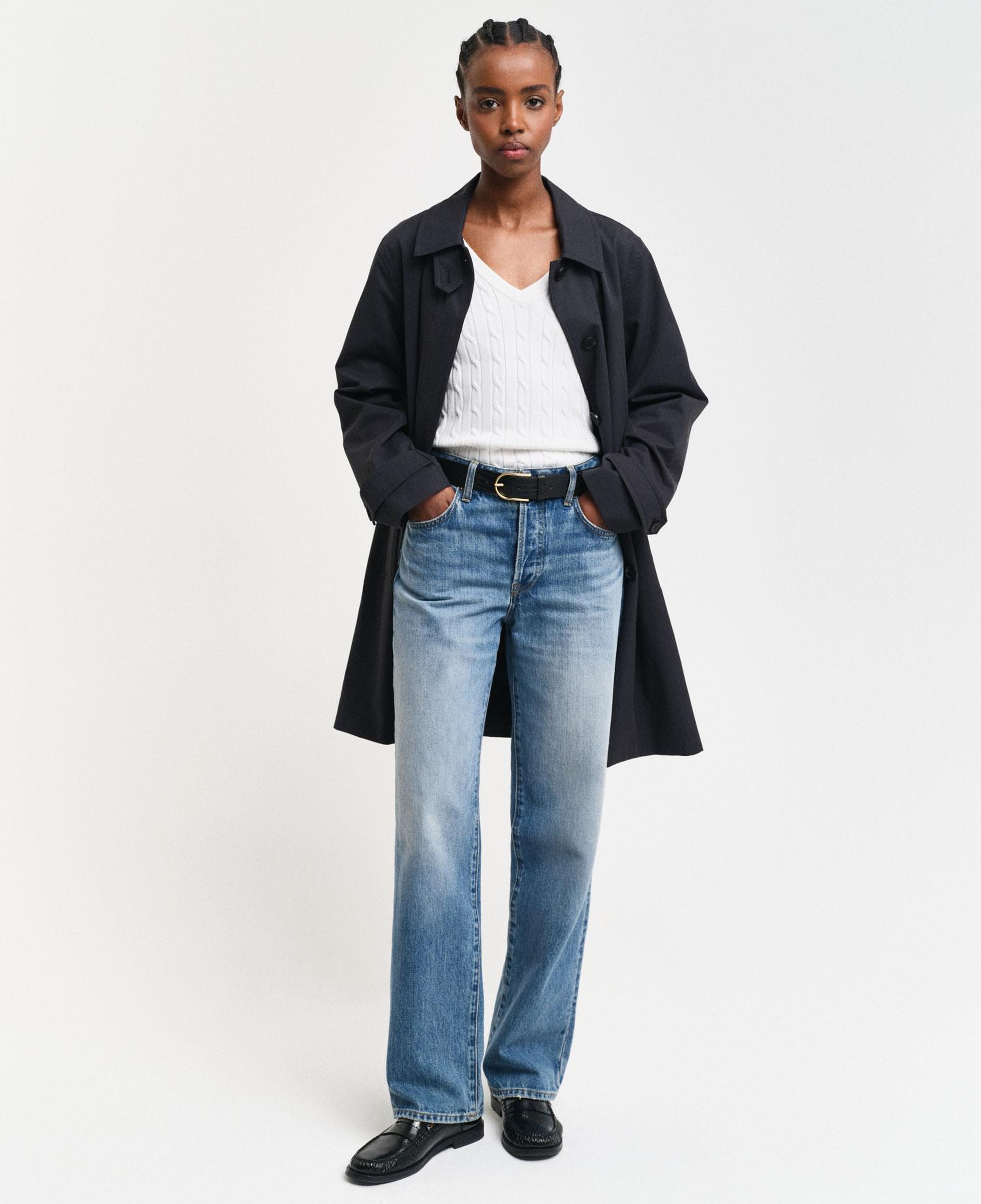 GANT Kadın Krem V Yaka Örgü Kazak