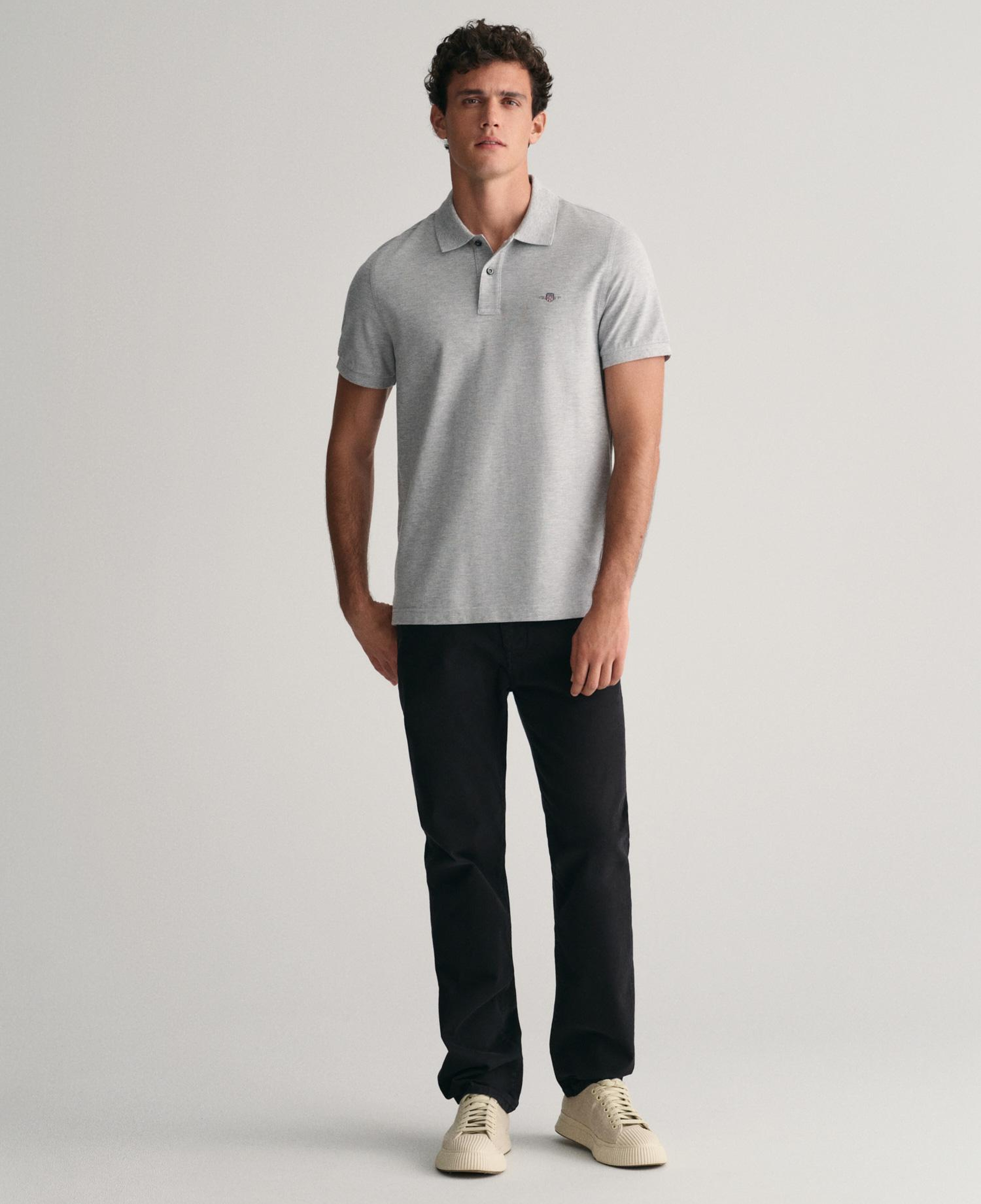 GANT Erkek Gri Regular Fit Polo