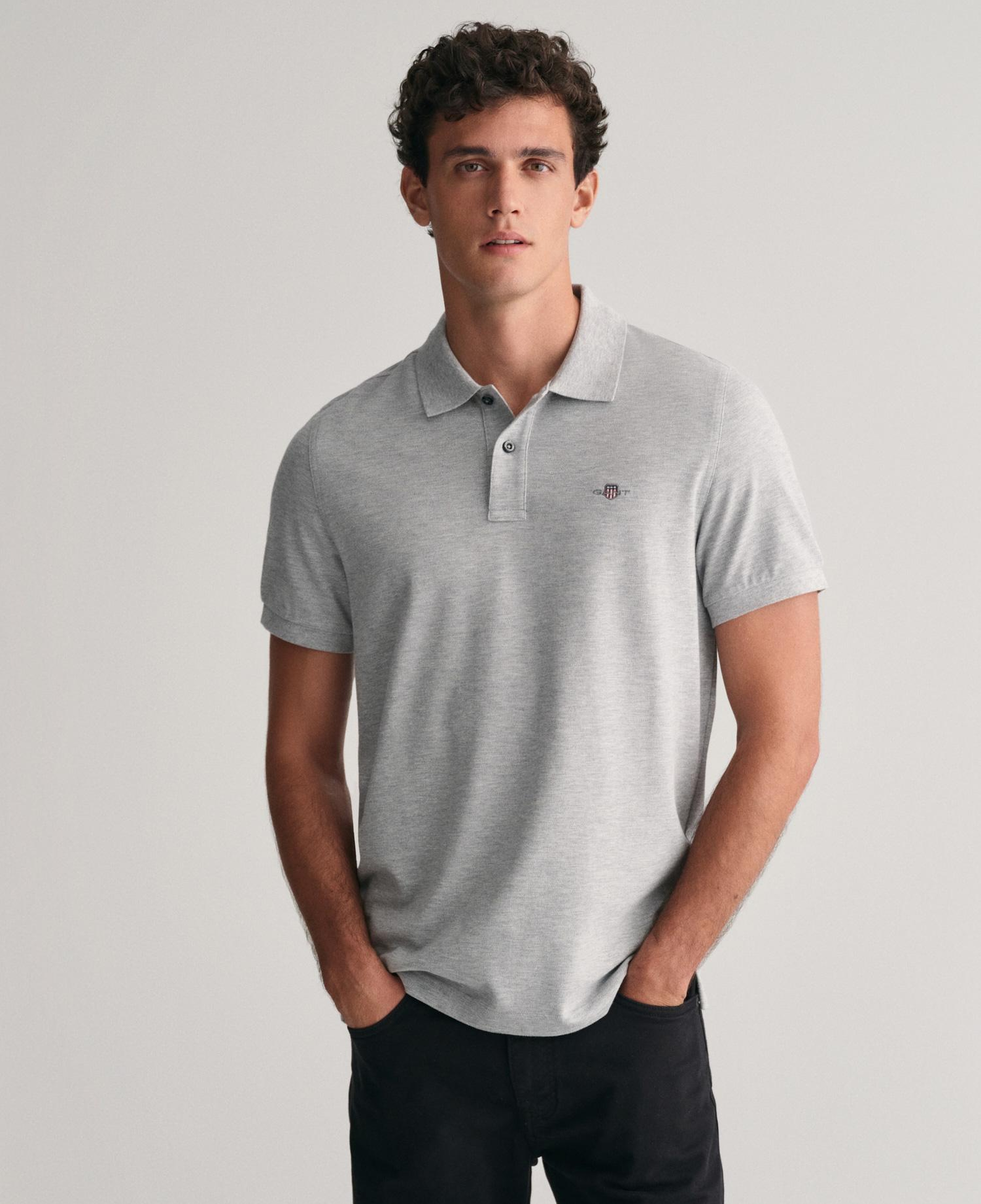 GANT Erkek Gri Regular Fit Polo