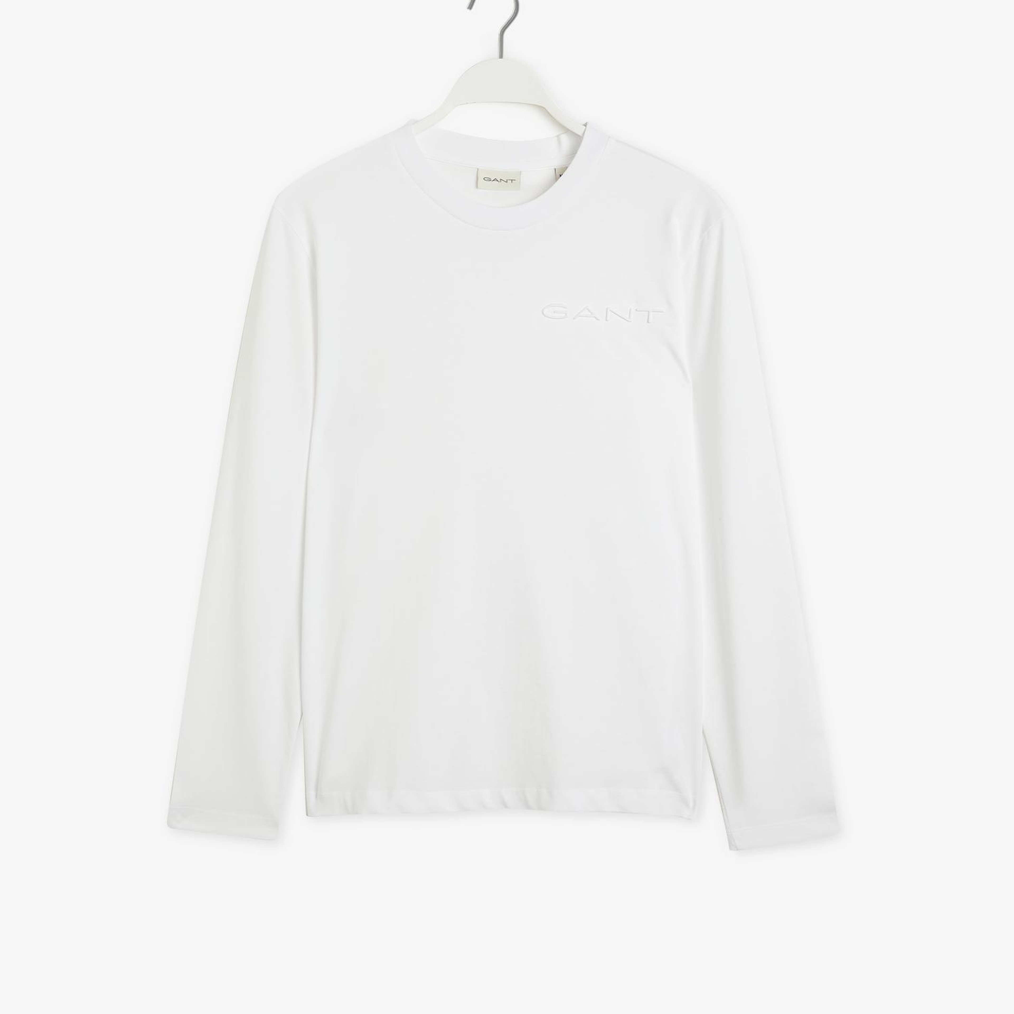 GANT Erkek Beyaz Regular Fit Bisiklet Yaka Logolu T-shirt