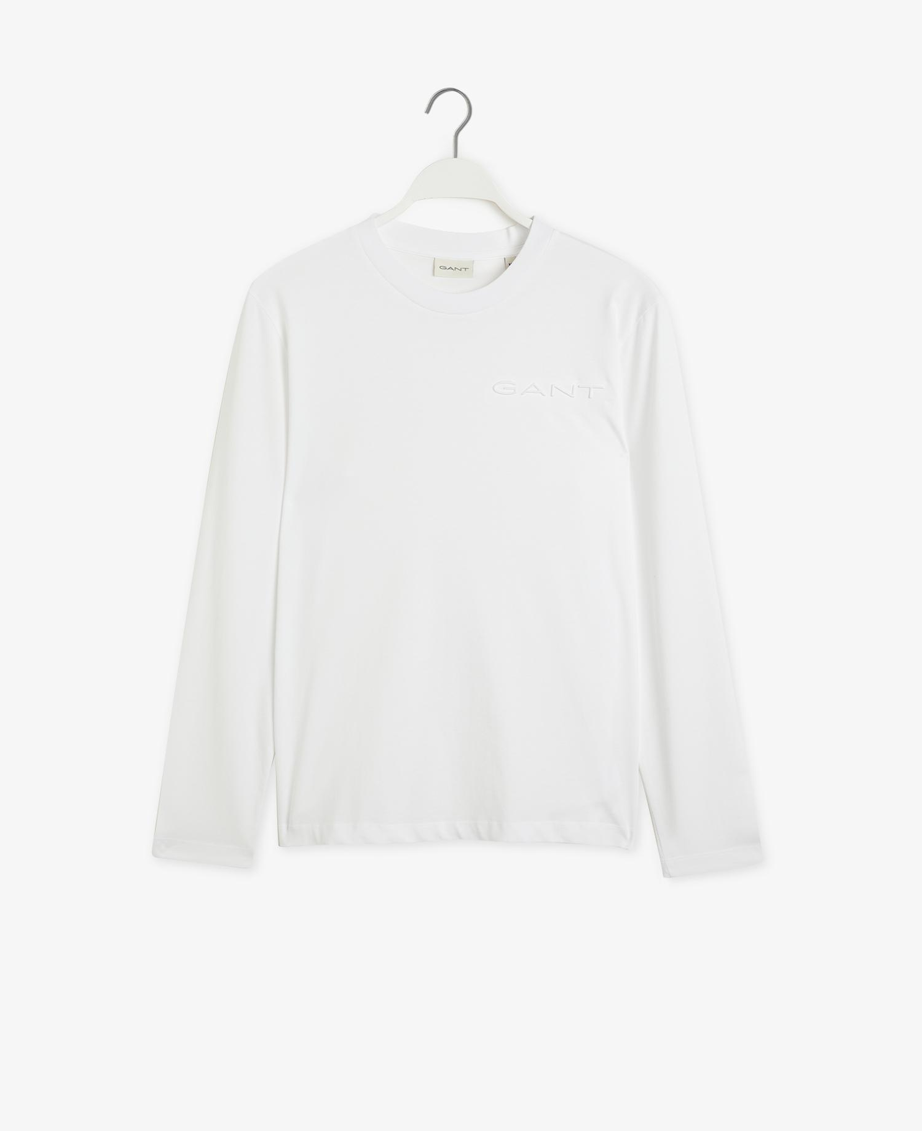 GANT Erkek Beyaz Regular Fit Bisiklet Yaka Logolu T-shirt