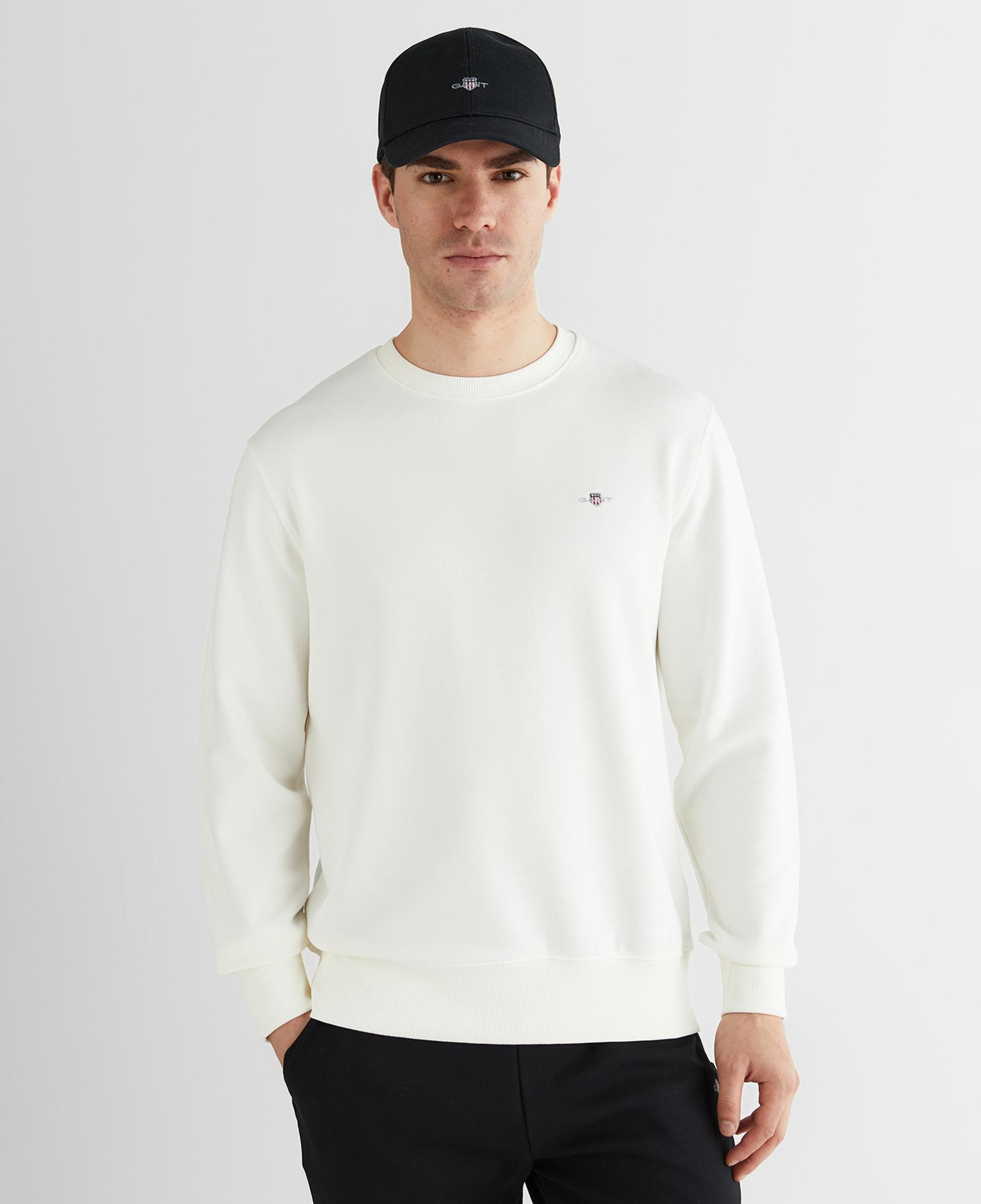 GANT Erkek Krem Regular Fit Bisiklet Yaka Sweatshirt