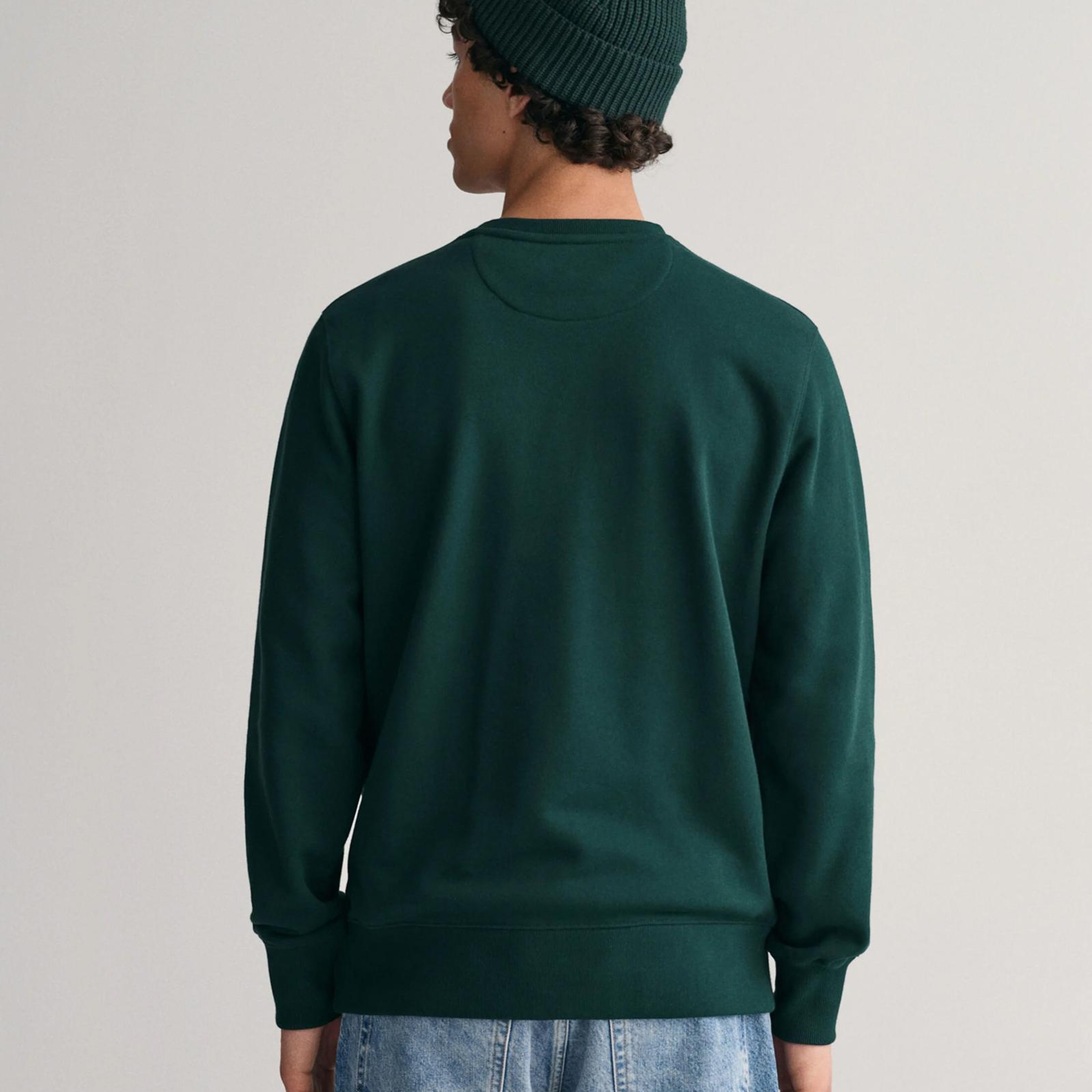 GANT Erkek Yeşil Regular Fit Bisiklet Yaka Sweatshirt