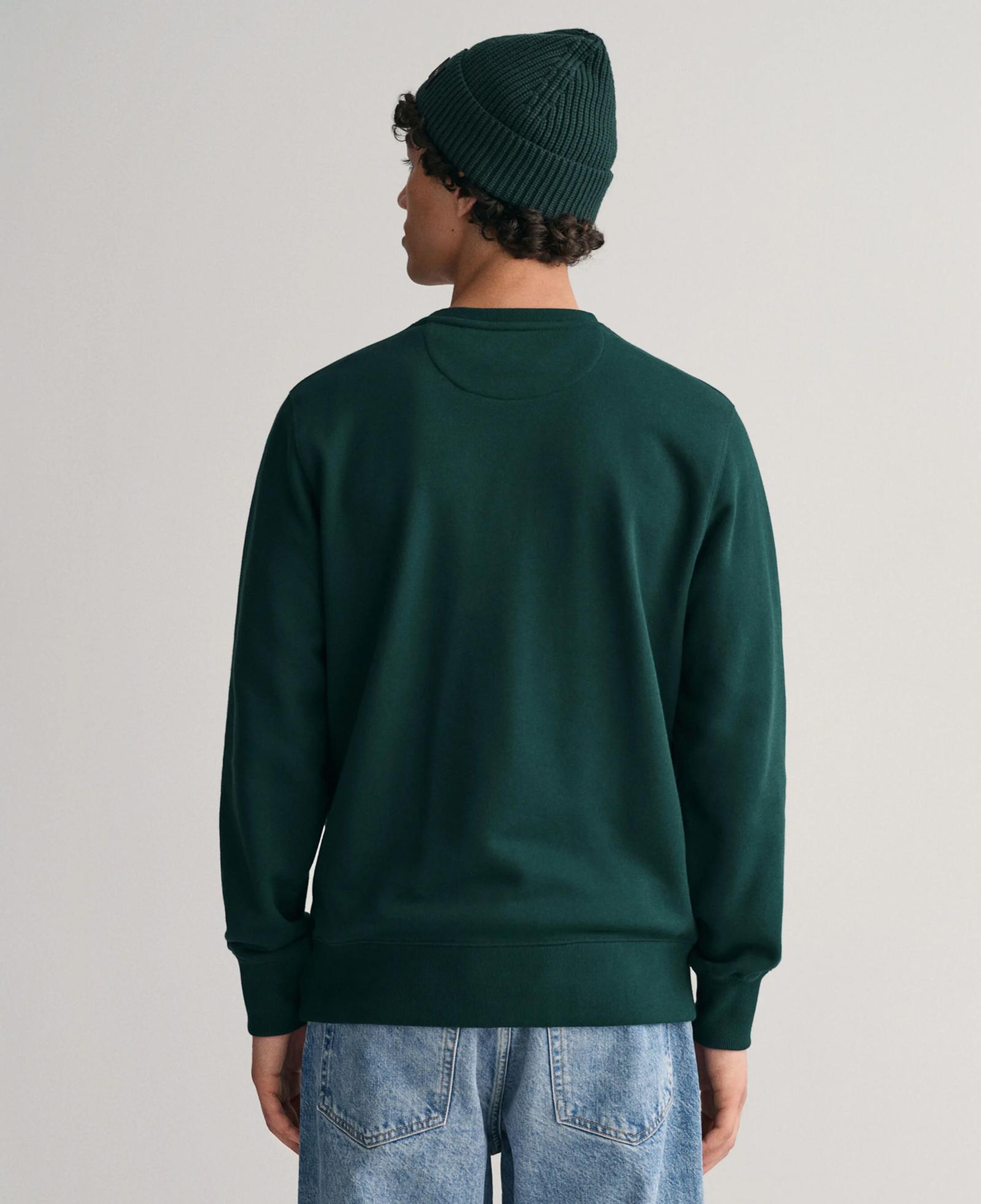 GANT Erkek Yeşil Regular Fit Bisiklet Yaka Sweatshirt