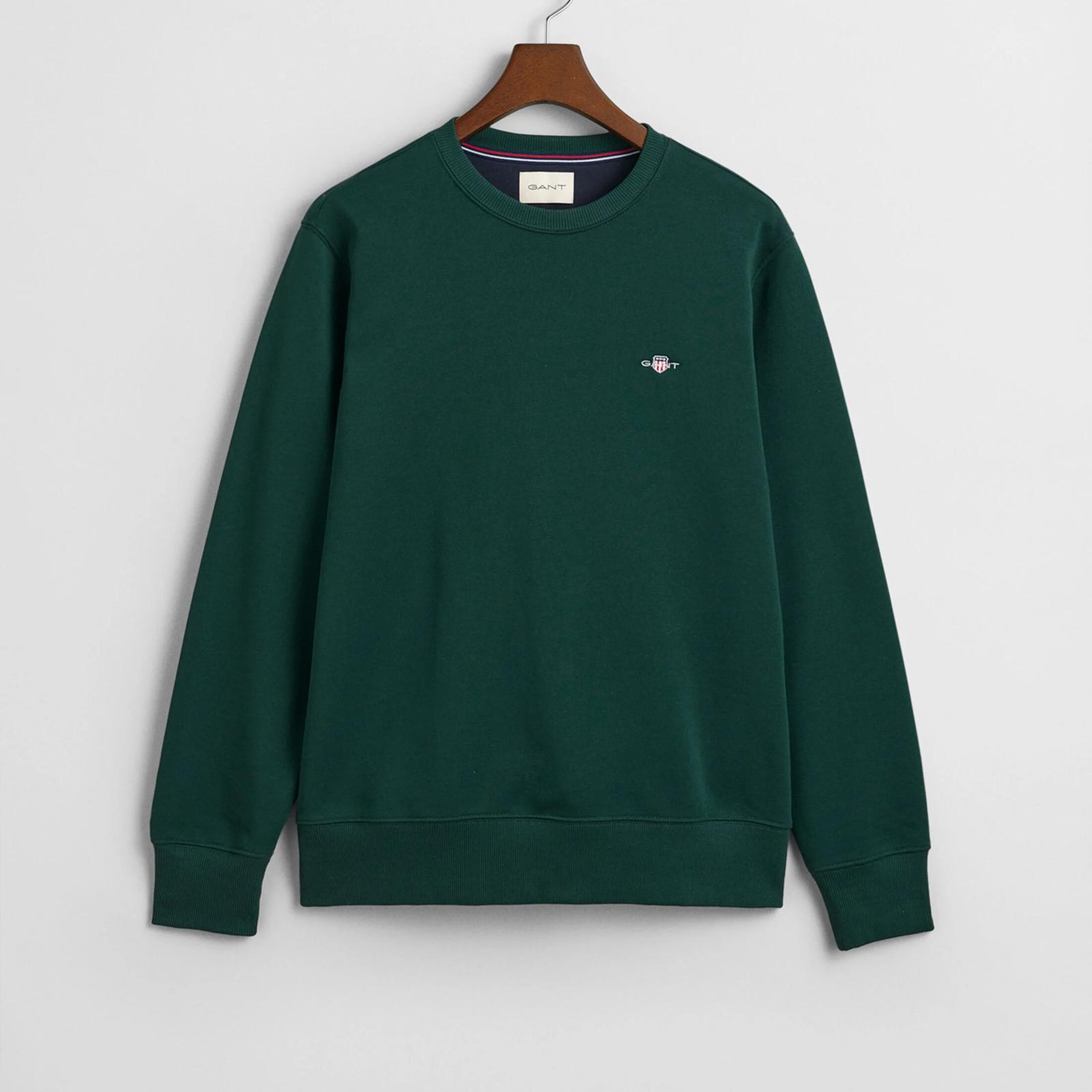 GANT Erkek Yeşil Regular Fit Bisiklet Yaka Sweatshirt