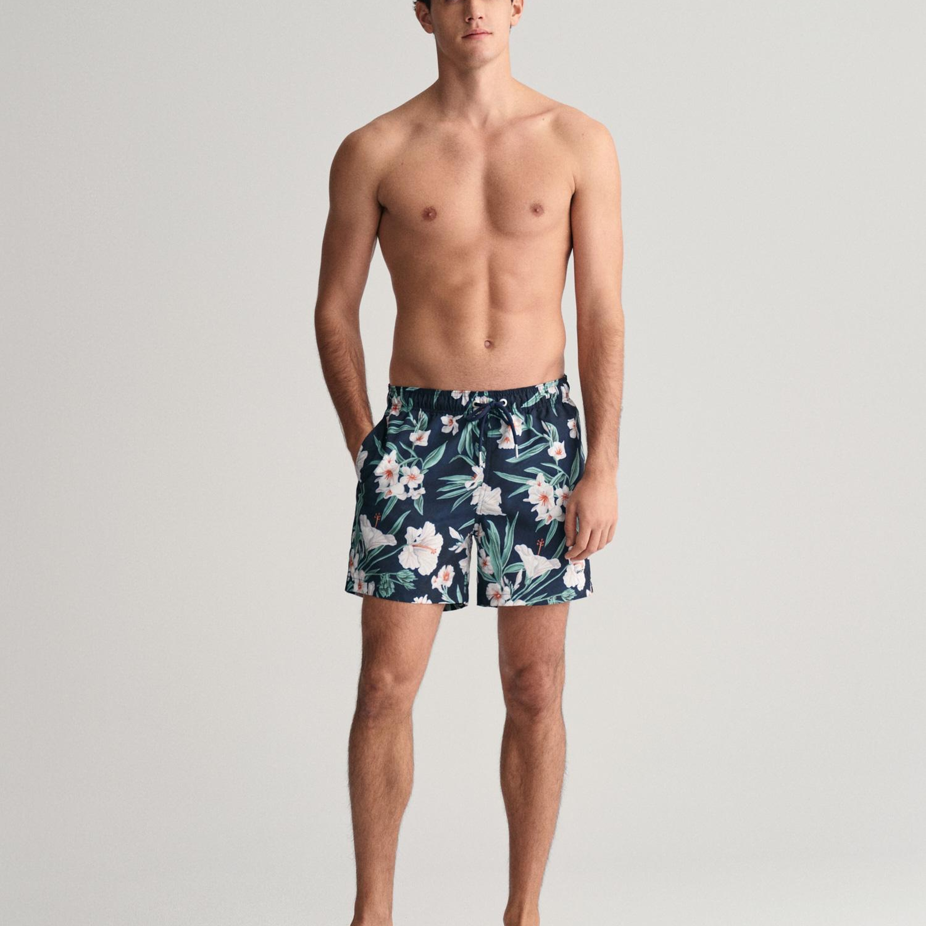 GANT Erkek Lacivert Regular Fit Desenli Mayo Şort