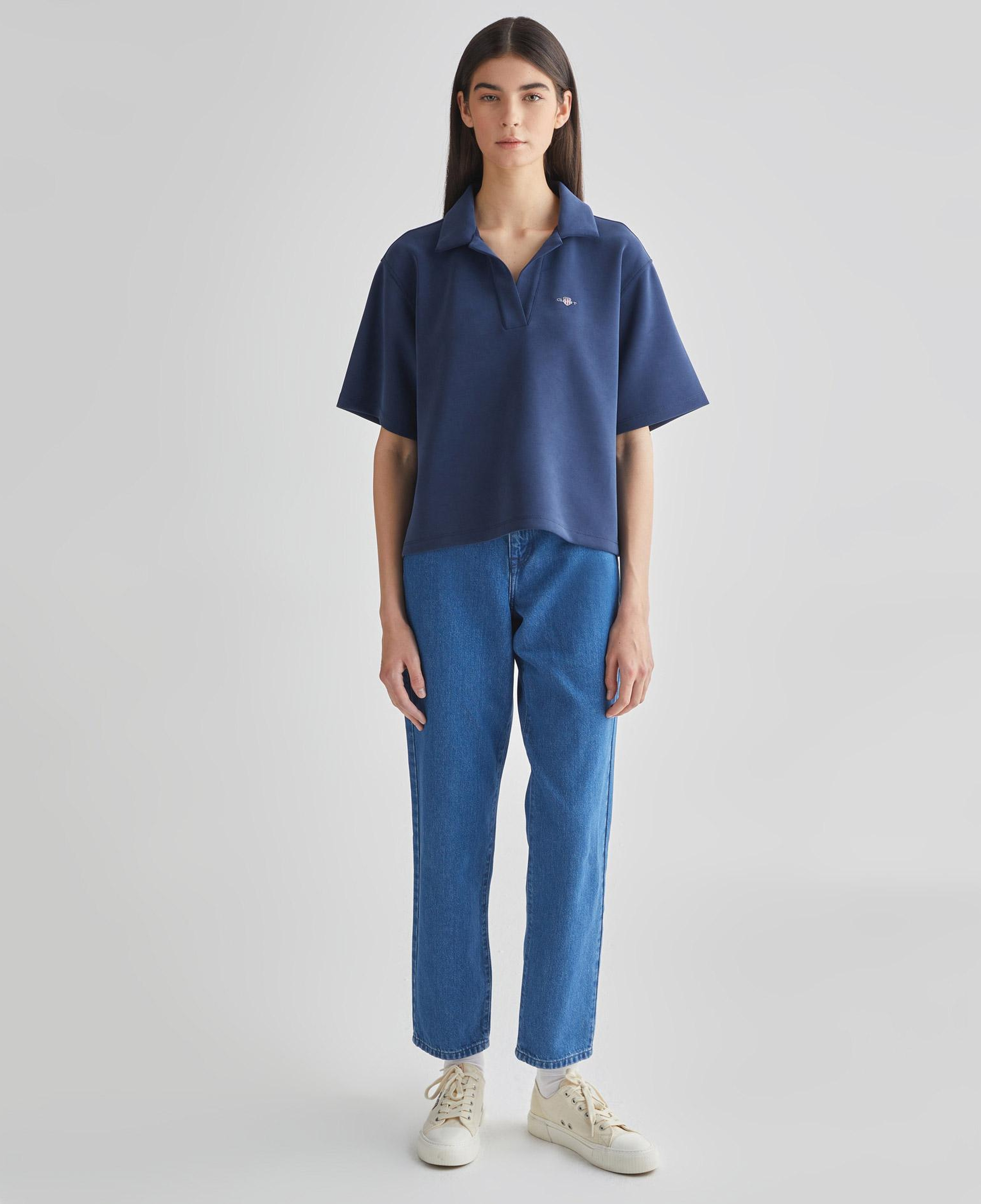 GANT Kadın Lacivert Oversize Fit Logolu Polo