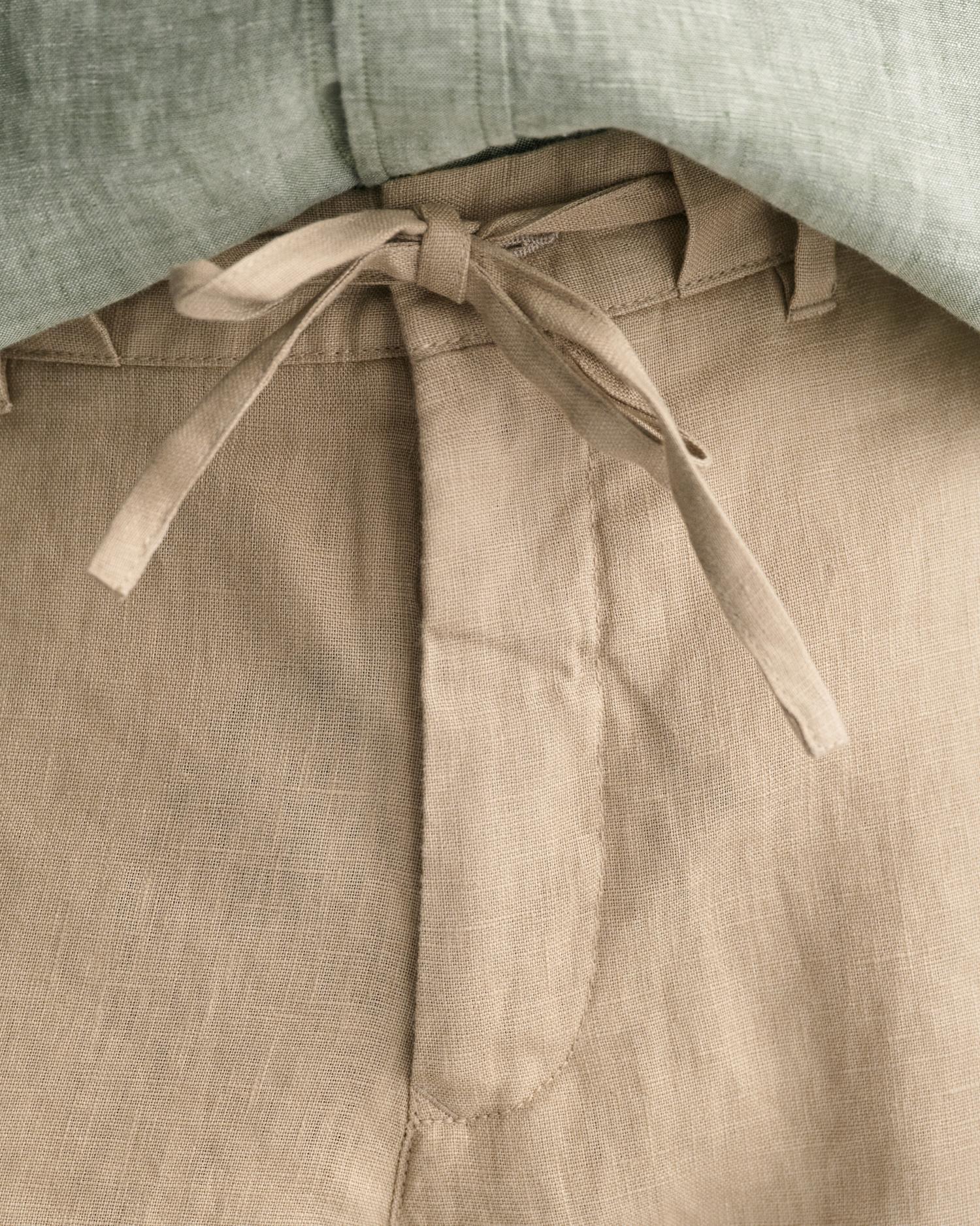 GANT Erkek Bej Relaxed Fit Keten Pantolon