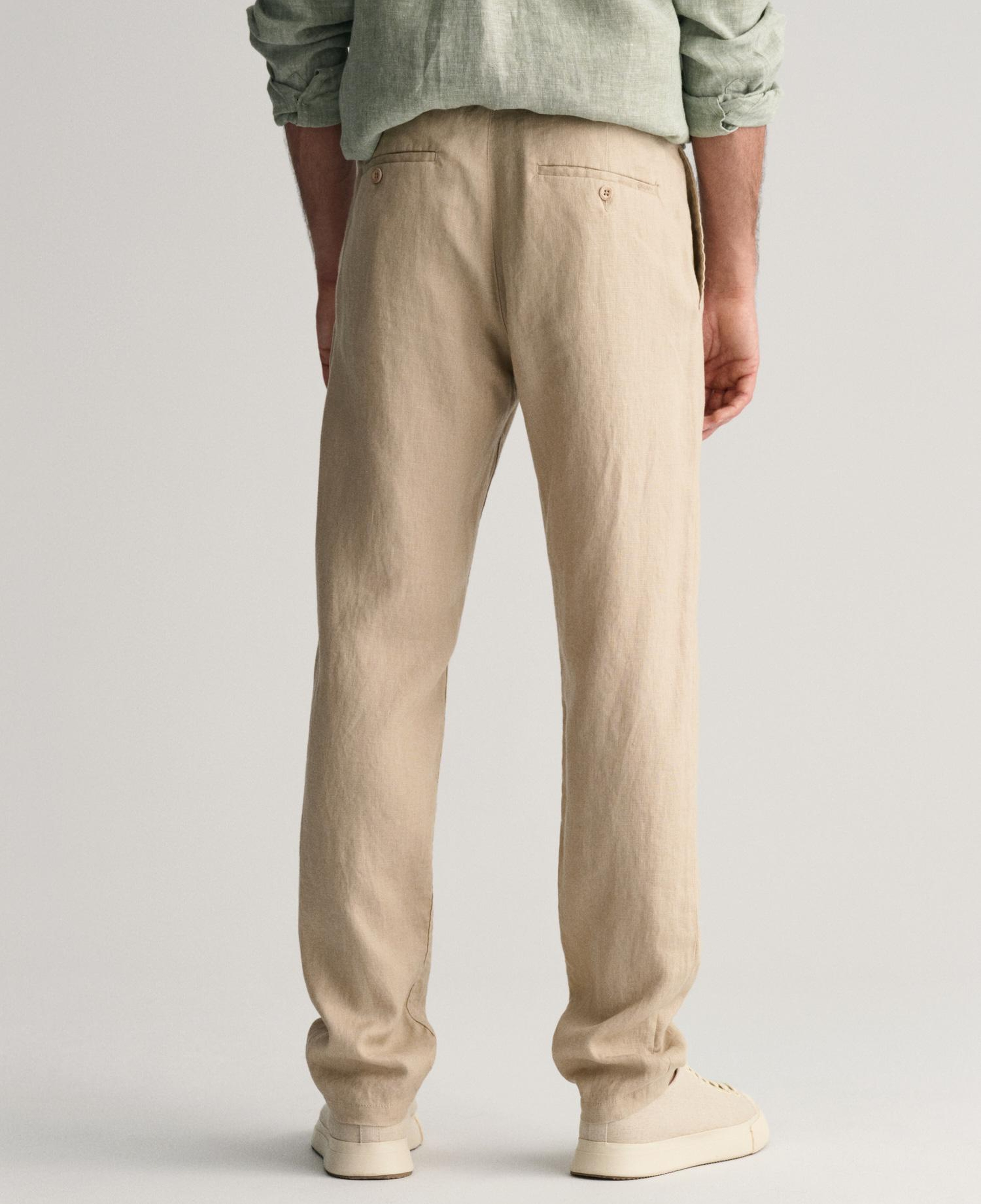 GANT Erkek Bej Relaxed Fit Keten Pantolon