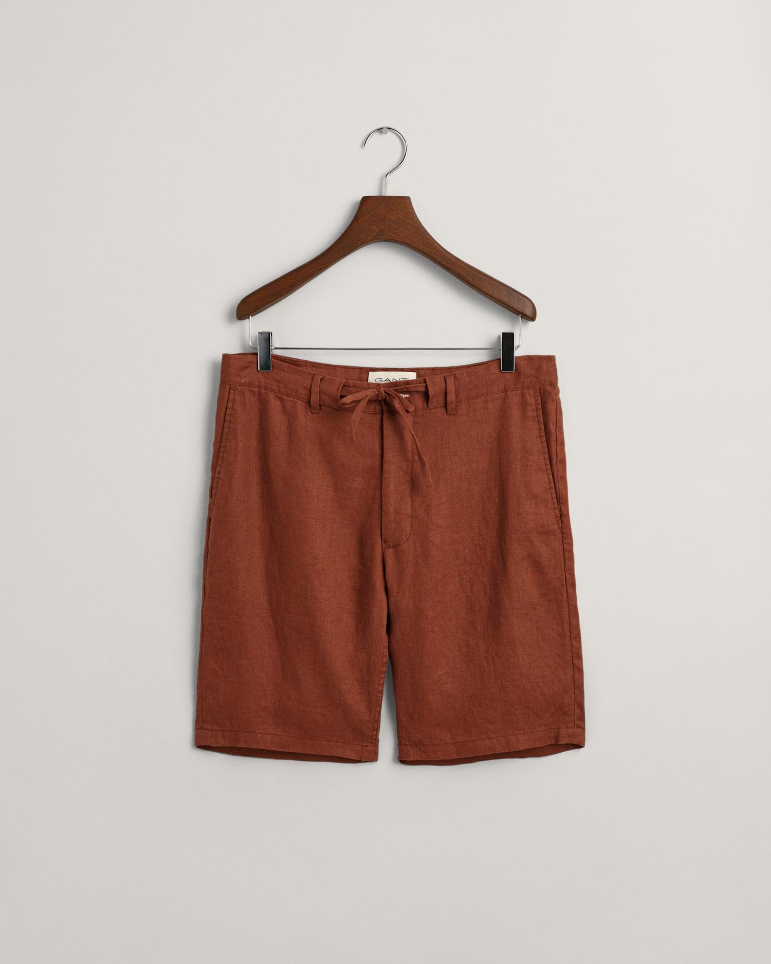 GANT Erkek Kahverengi Relaxed Fit Keten Şort