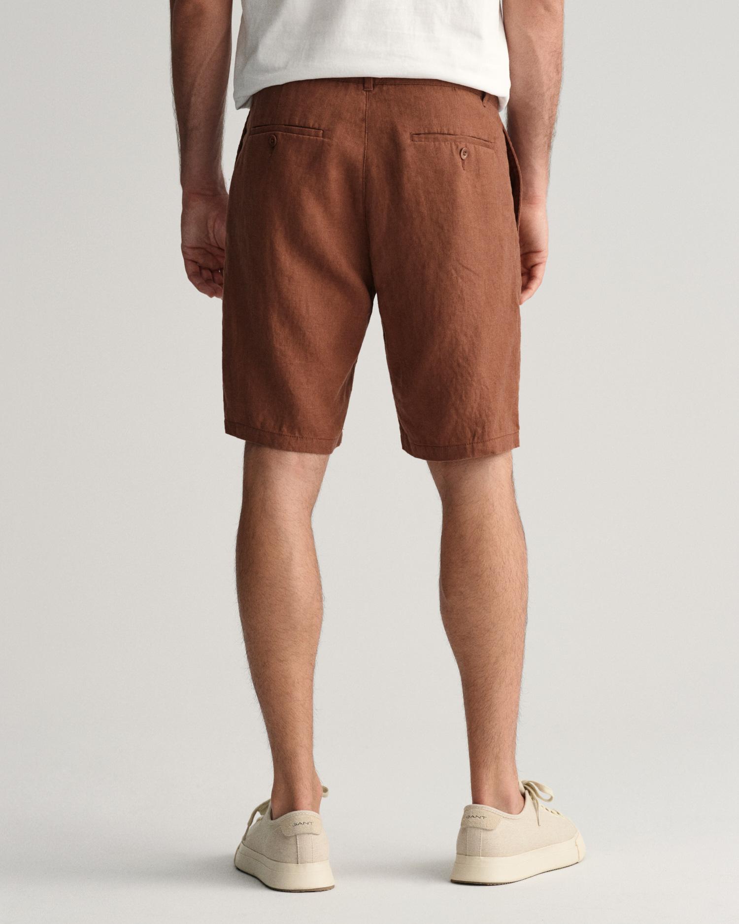 GANT Erkek Kahverengi Relaxed Fit Keten Şort