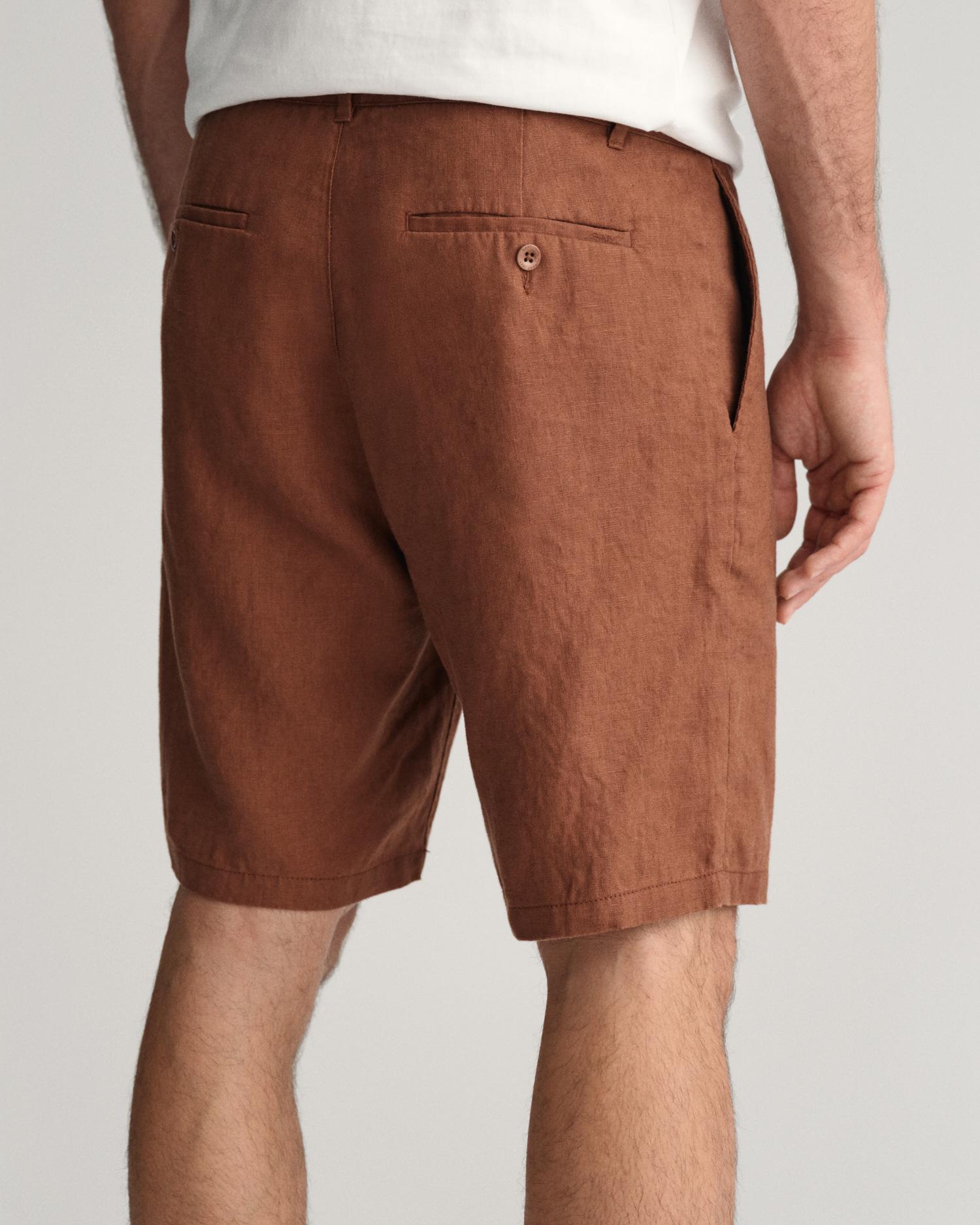 GANT Erkek Kahverengi Relaxed Fit Keten Şort