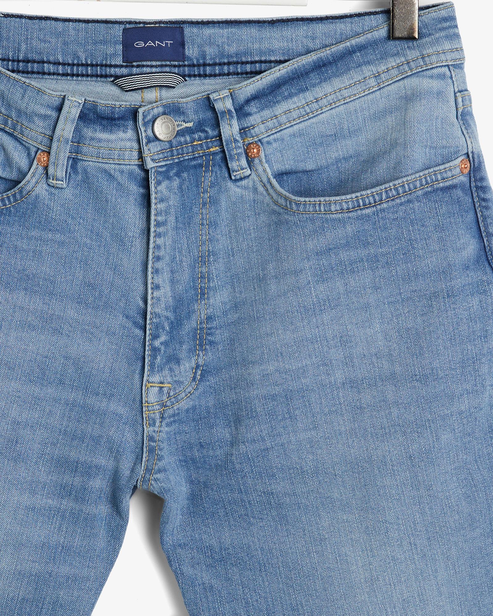 GANT Erkek Mavi Extra Slim Fit Jean Pantolon