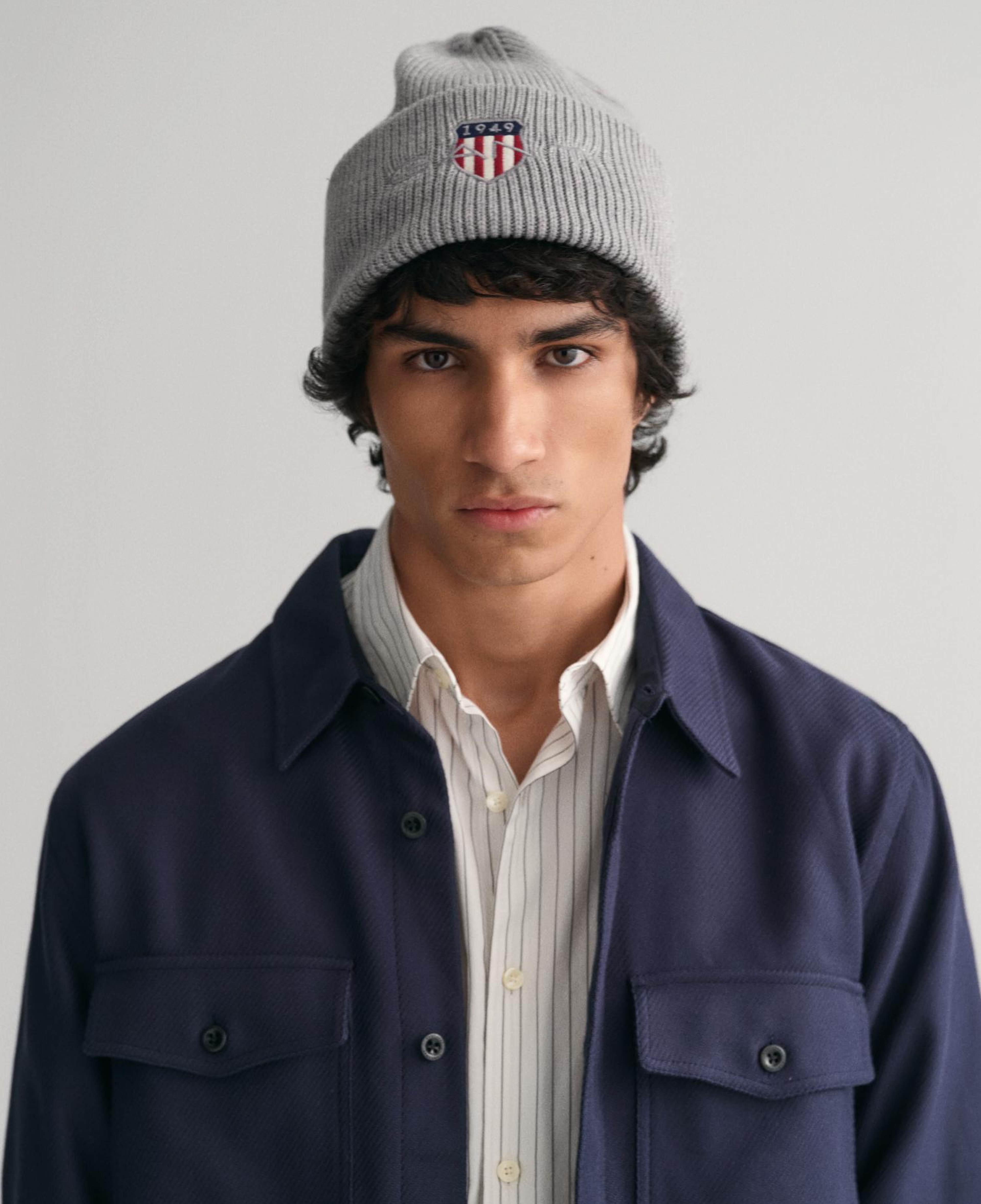 GANT Unisex Gri Logolu Bere