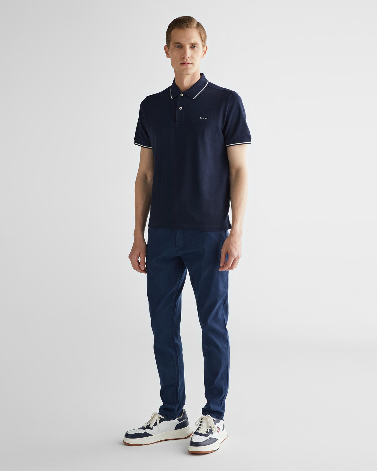GANT Erkek Lacivert Regular Fit Polo