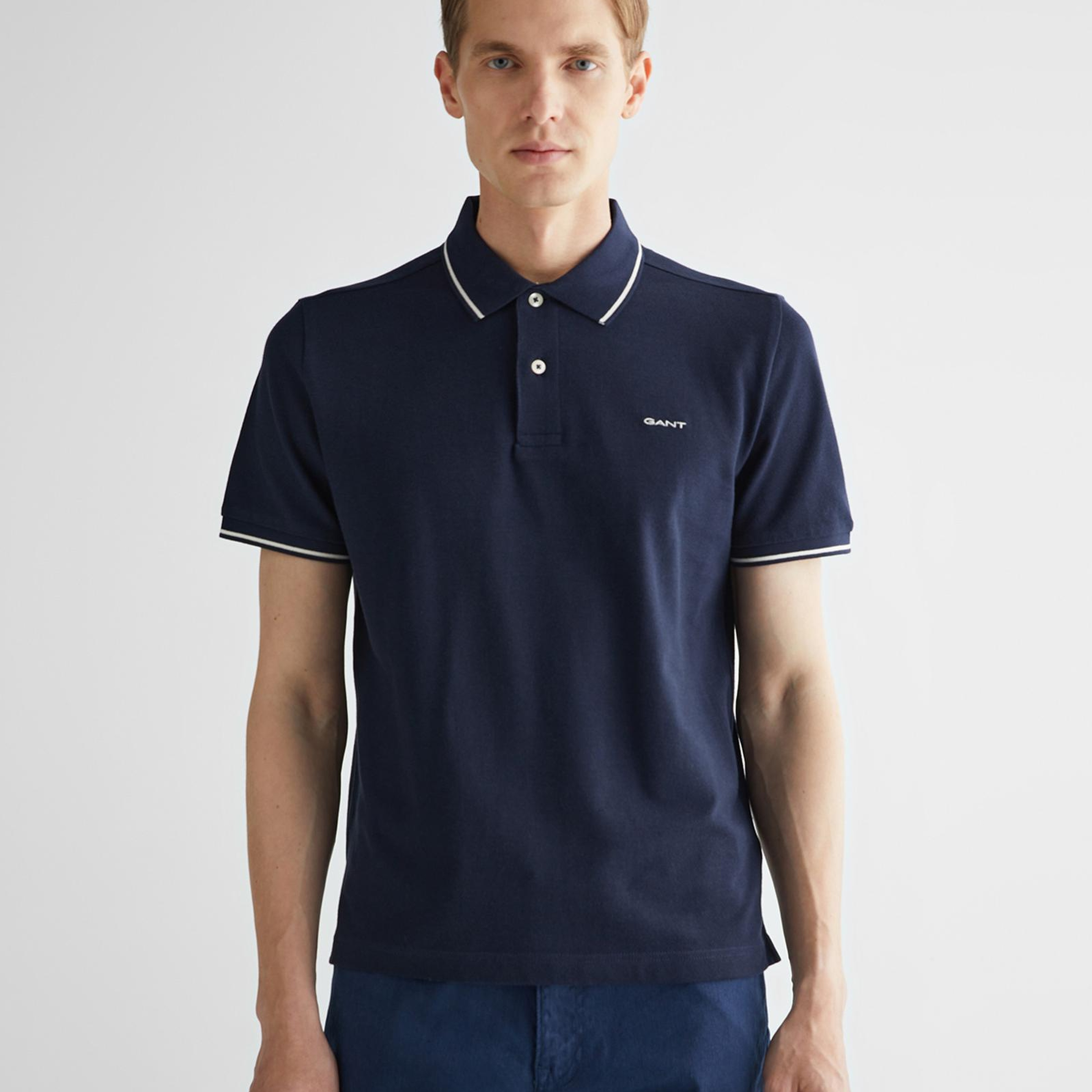 GANT Erkek Lacivert Regular Fit Polo
